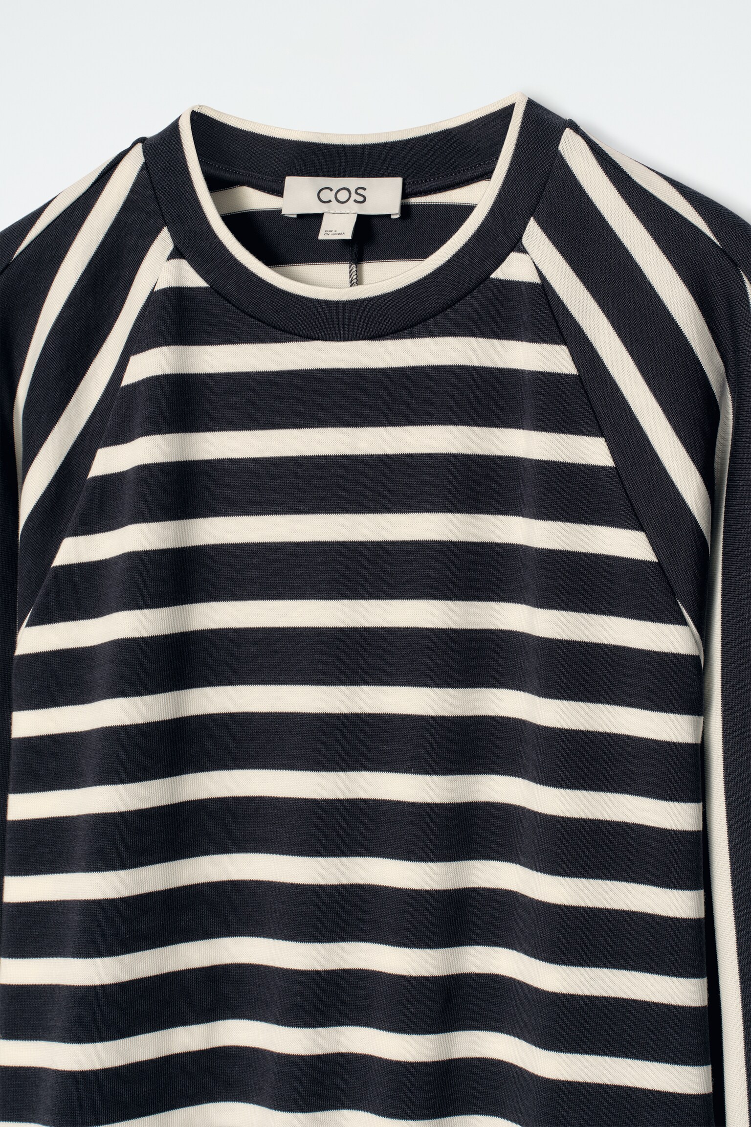 ABITO MIDI A COLONNA IN JERSEY - BLU NAVY / RIGHE/NERO - 7