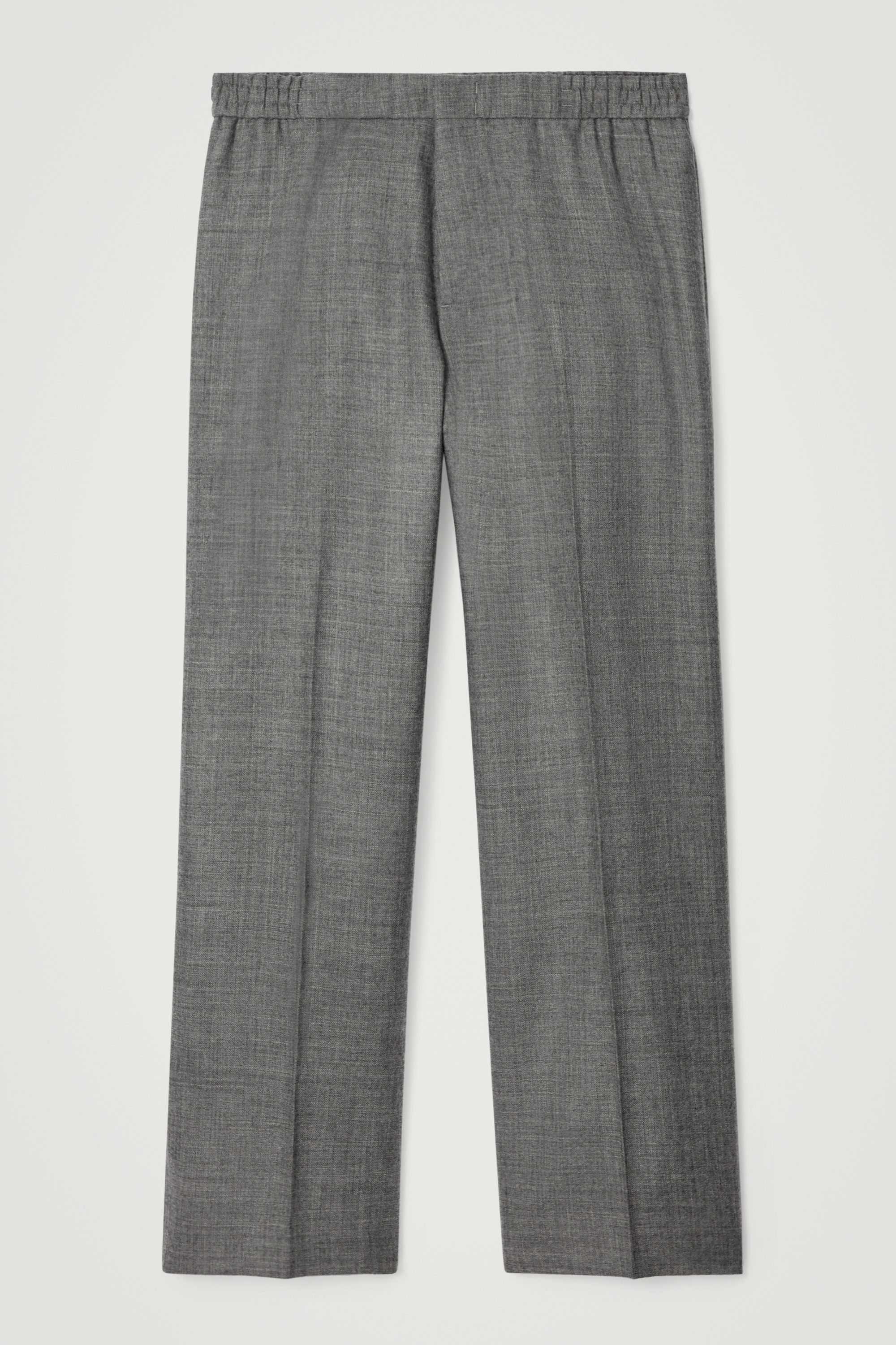 WOOL-HOPSACK PANTS- WIDE - GREY | COS