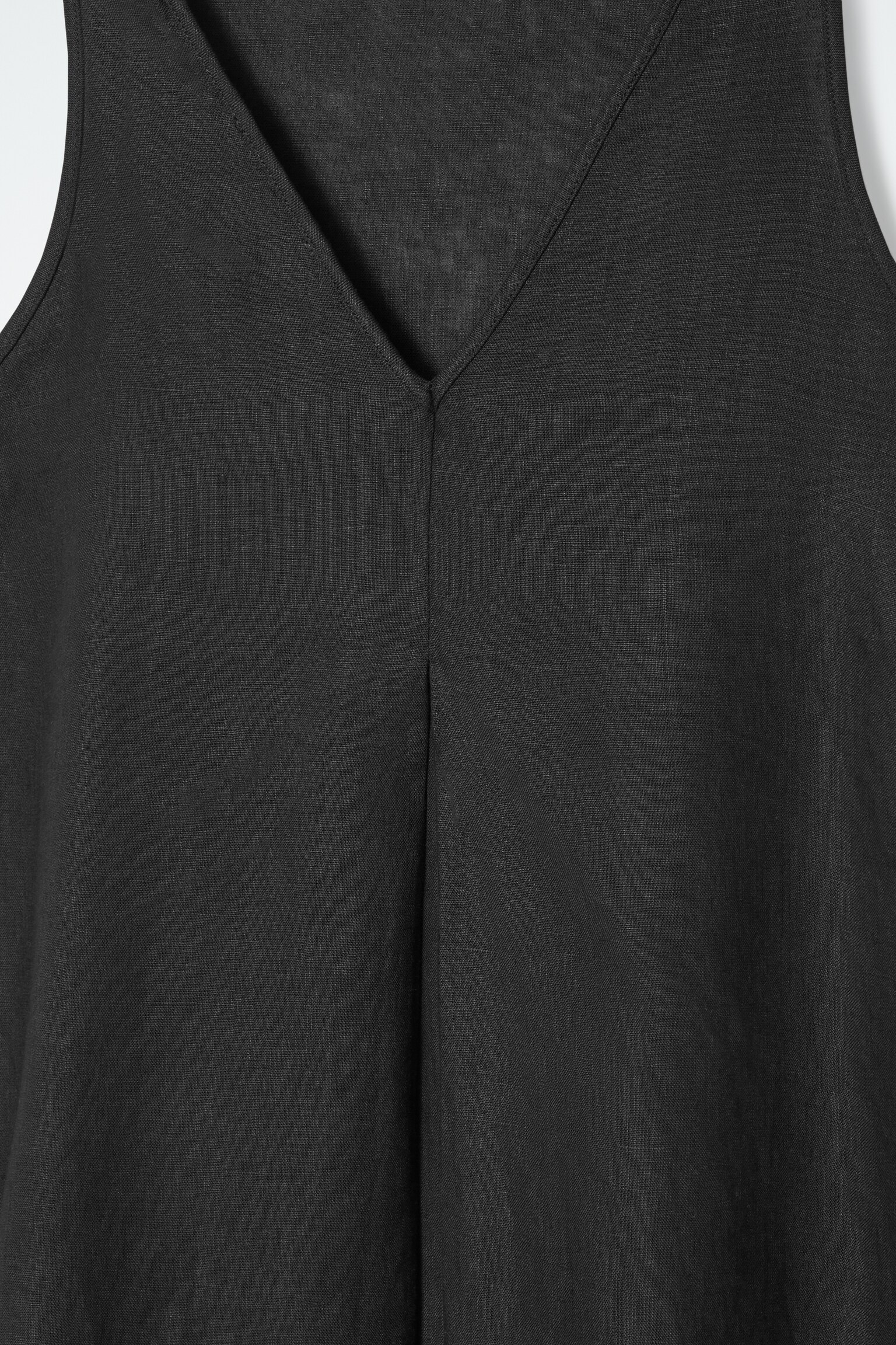 A-LINE LINEN MAXI DRESS - BLACK/WHITE - 2