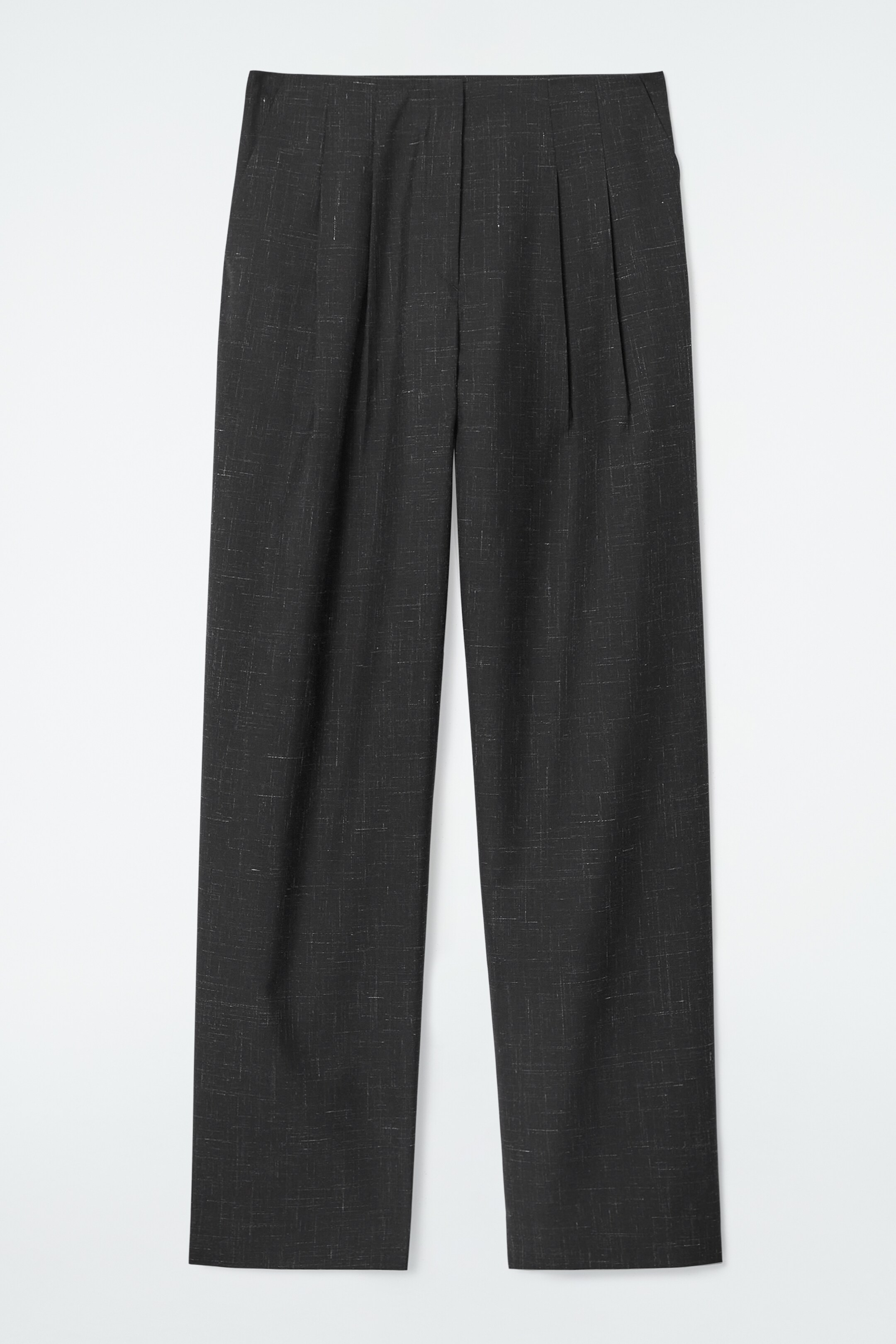 Agrandir l'image: PANTALON REGULAR DROIT EN LAINE MOUCHETÉE - GRIS ANTHRACITE CHINÉ - FEMME | H&M CH 1