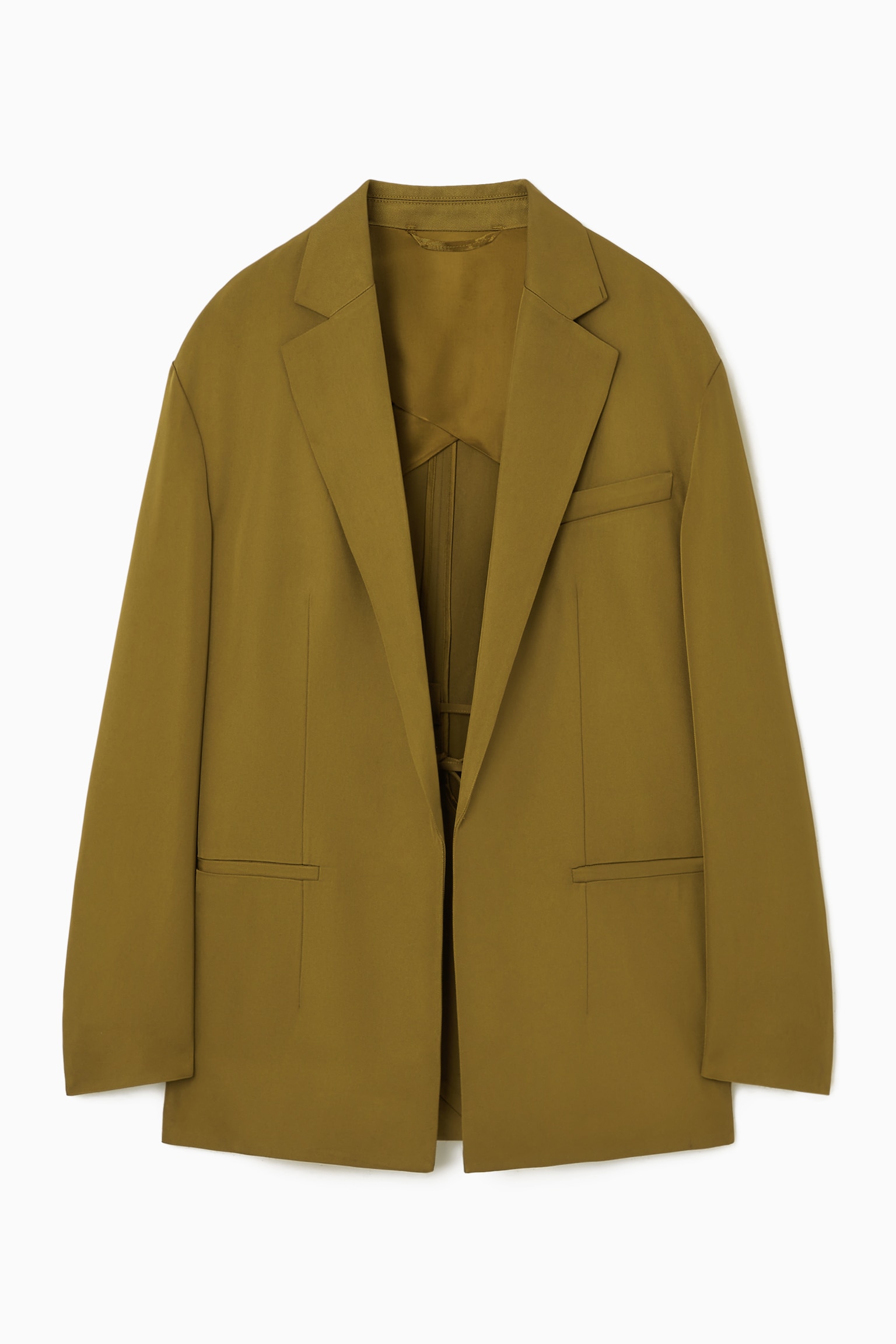 OVERSIZED-BLAZER MIT BÄNDERN - KHAKI/SCHWARZ