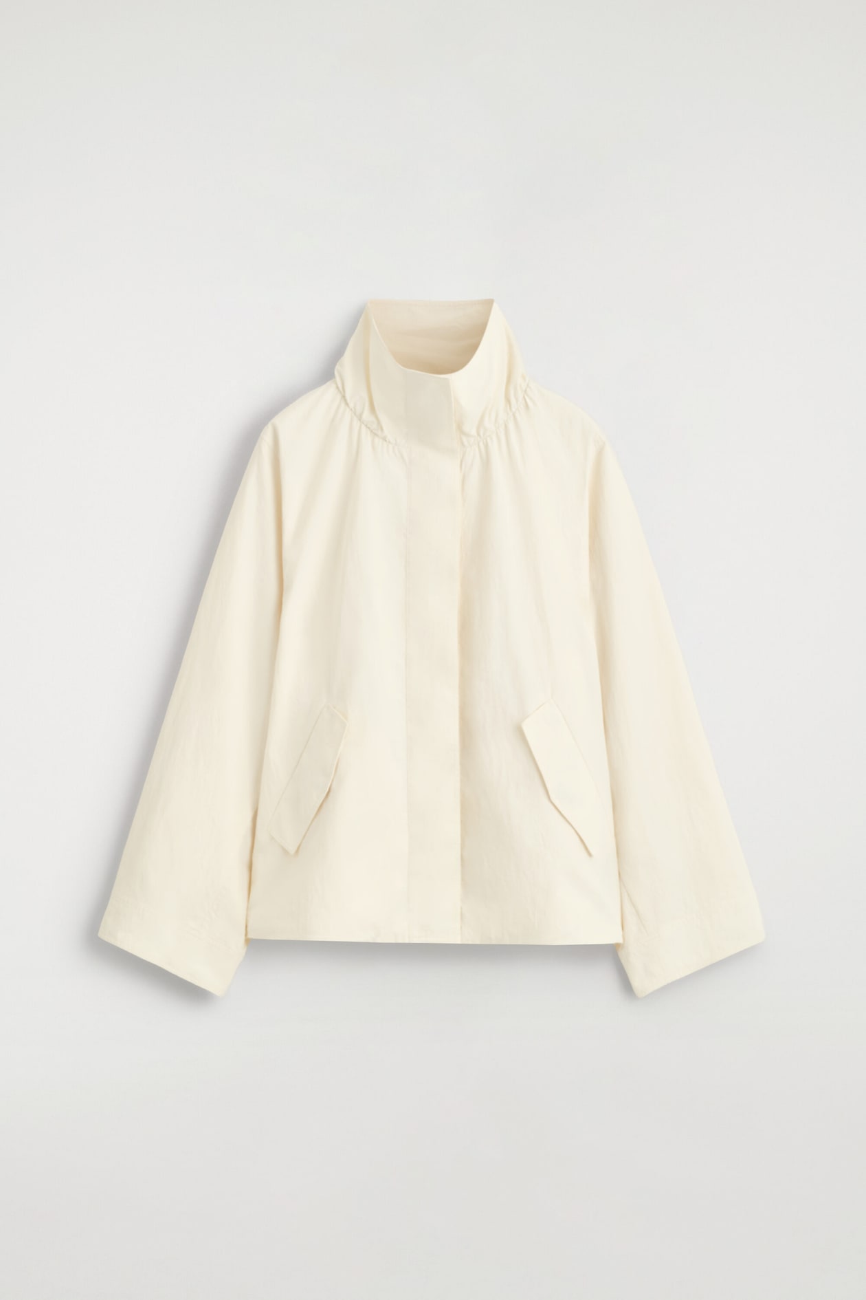 NYLON mock-NECK JACKET — OFF-WHITE