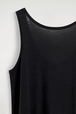 ROUNDED MERINO WOOL MAXI DRESS — BLACK 6