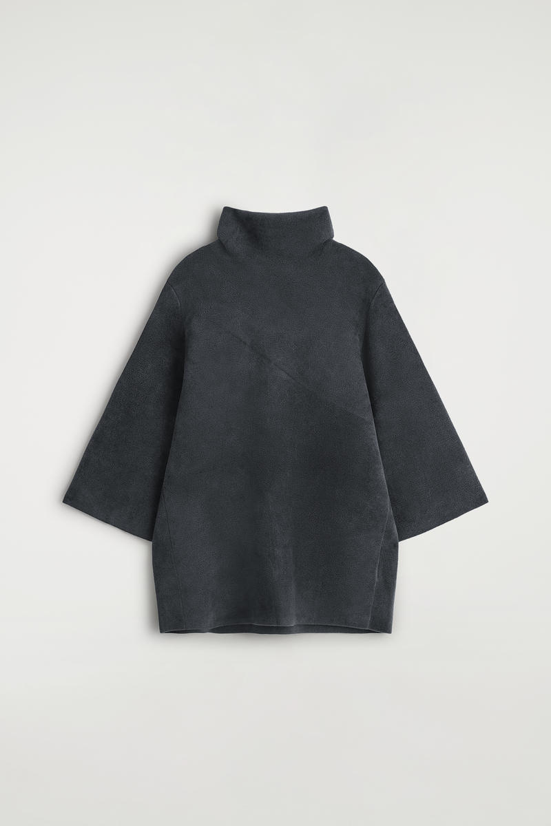 Cos Chenille-knit Funnel-neck Sweater In Gray