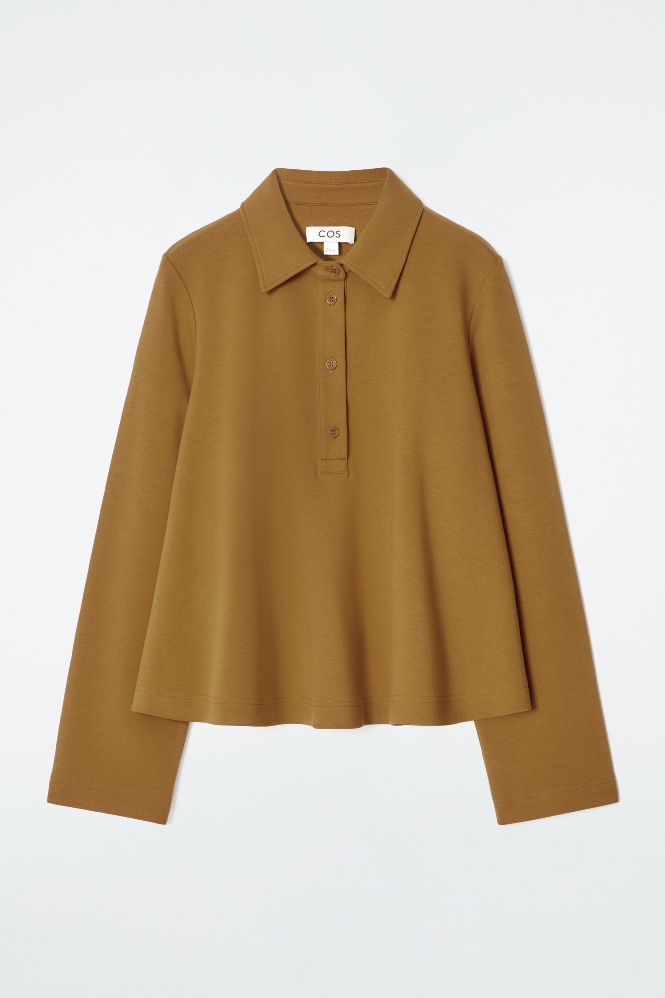 Grotere afbeelding bekijken: UITGELOPEN KATOEN-JERSEY POLOSHIRT - BRUIN - DAMES | H&M BE 6
