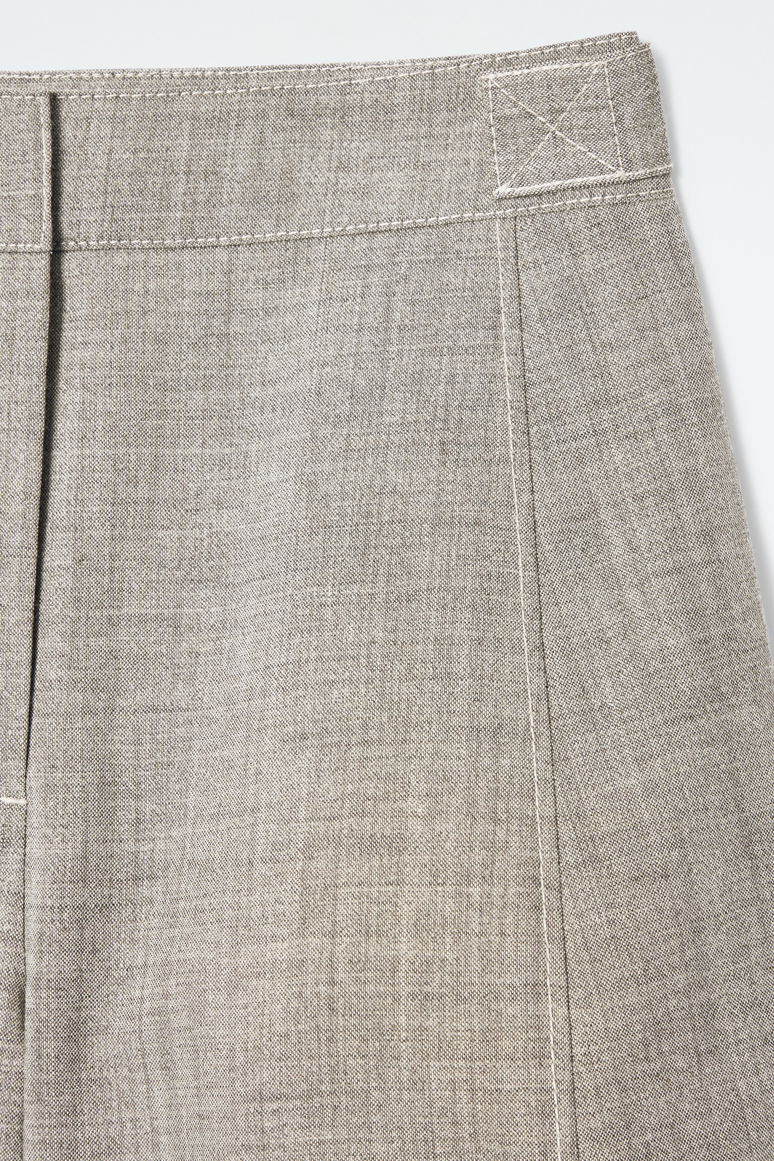 WOOL BARREL-LEG UTILITY TROUSERS - GREY MÉLANGE/KHAKI - 3