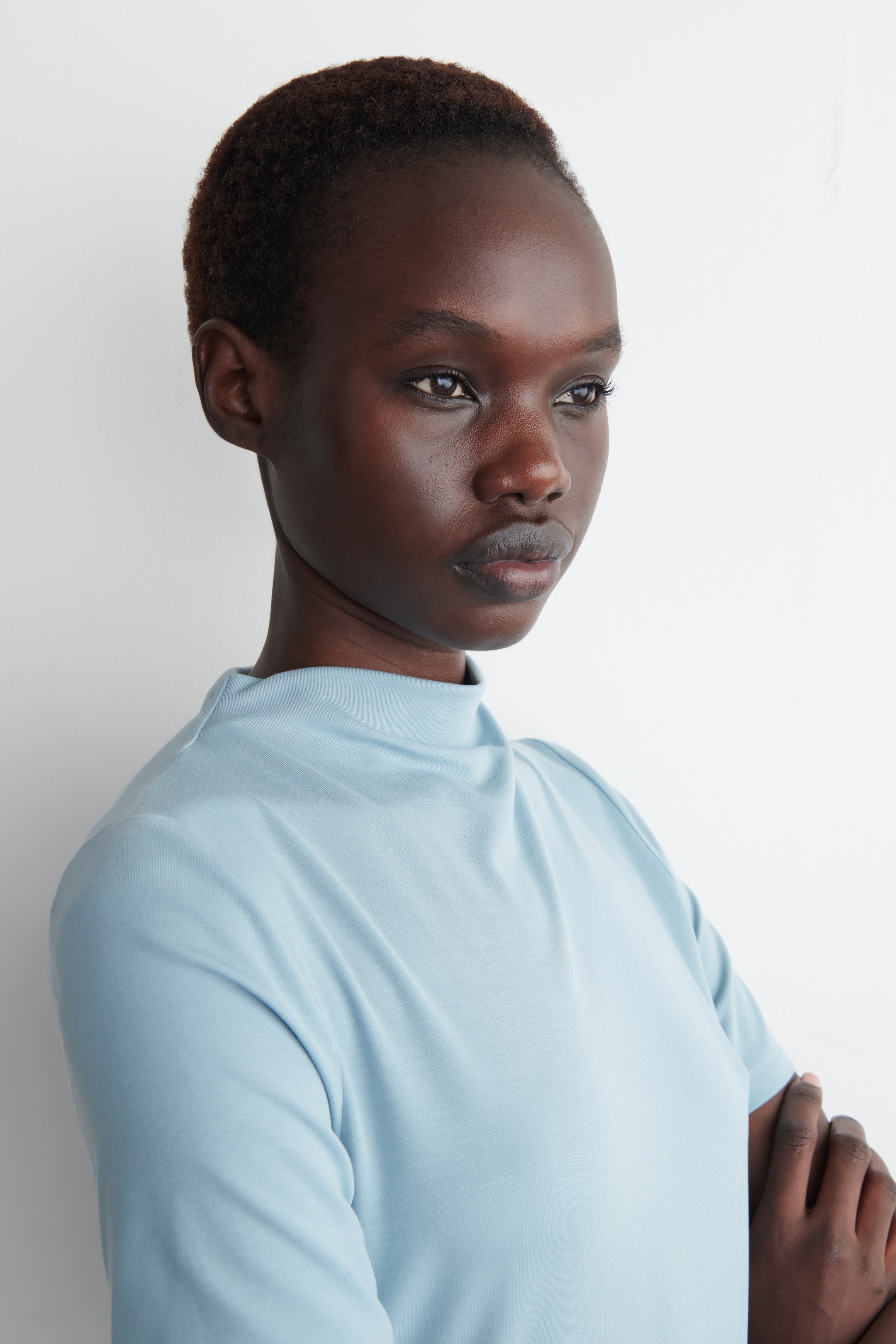 Agrandir l'image: T-SHIRT EN JERSEY DRAPÉ - Bleu acier - FEMME | H&M FR 5