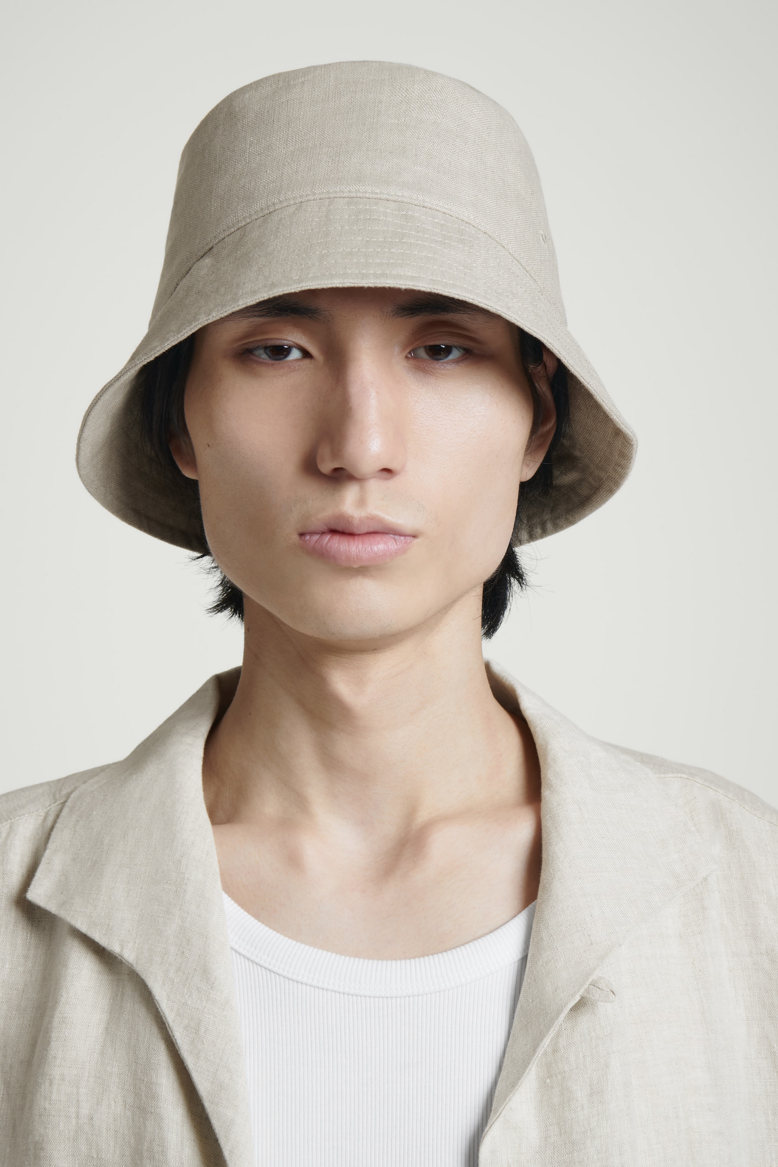 BOB EN LIN - TAUPE/BLEU MARINE