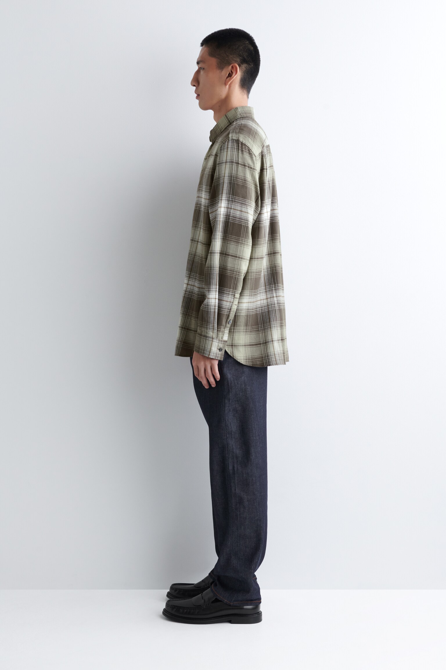 CHEMISE À CARREAUX EN COTON PIMA - KAKI / BRUN / CARREAUX - 7