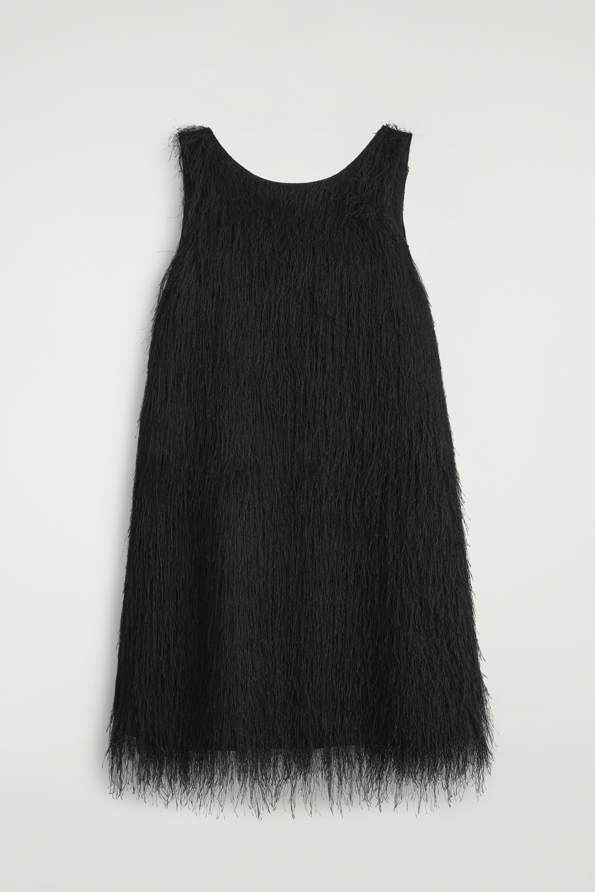 VESTIDO CORTO FLECOS - NEGRO