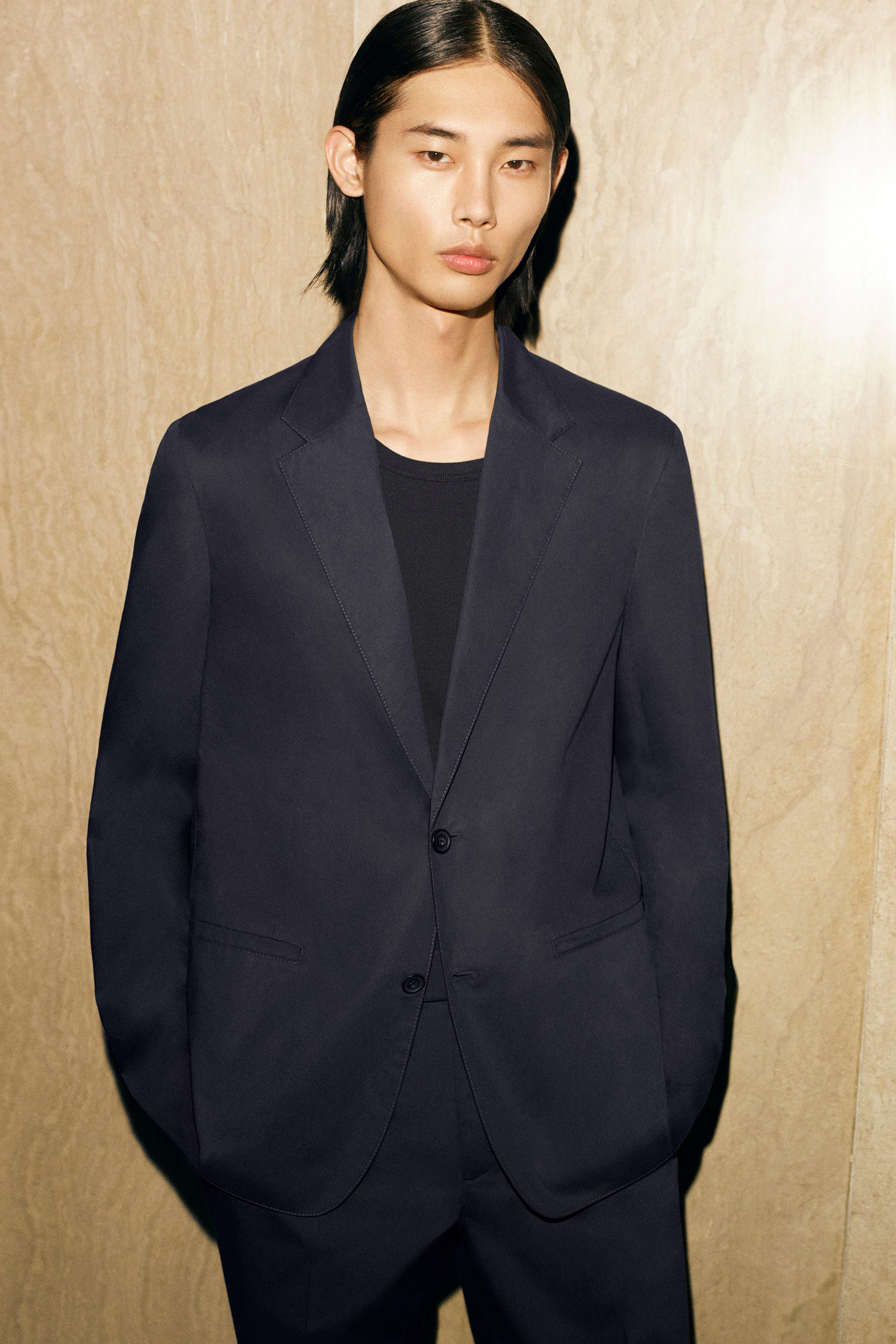 COS 黒 ウールジャケット ネイビー 8b19ab5c7c382747bb4fa6ad631507