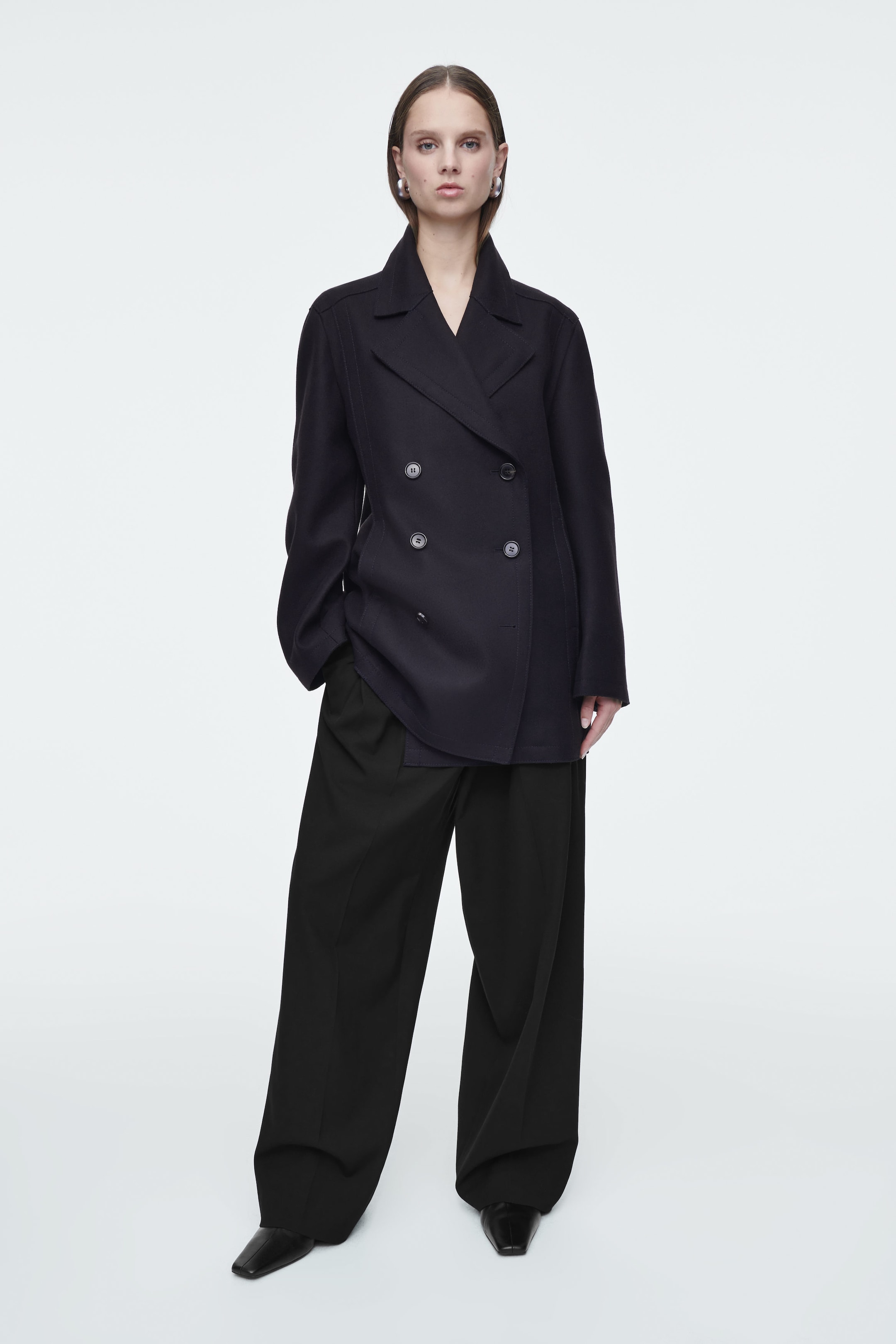 RELAXED WOOL PEA COAT