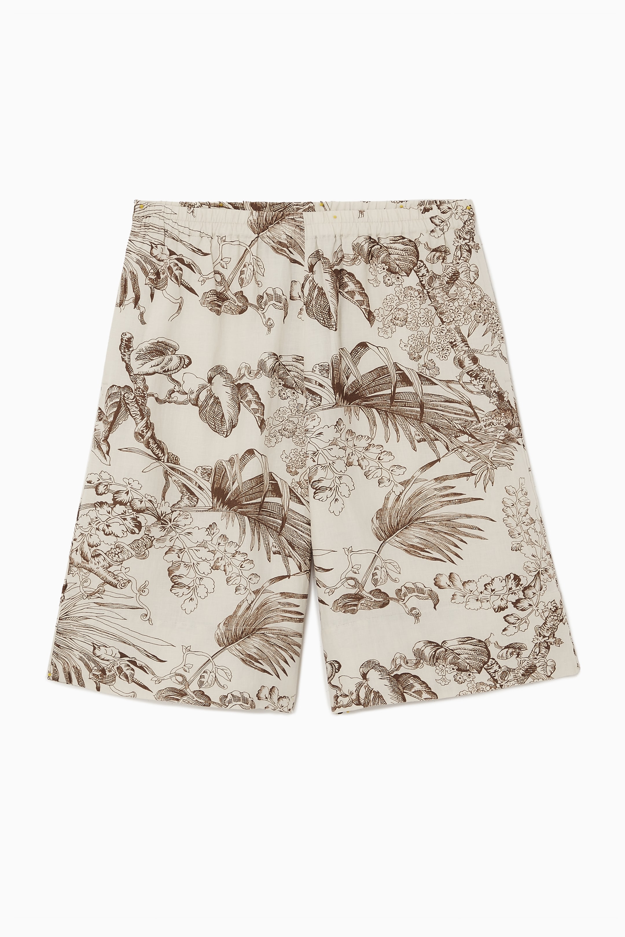 Ingrandisci l'immagine: BOTANICAL-PRINT LINEN SHORTS - WHITE / BOTANICAL PRINT - DONNA | H&M CH 1