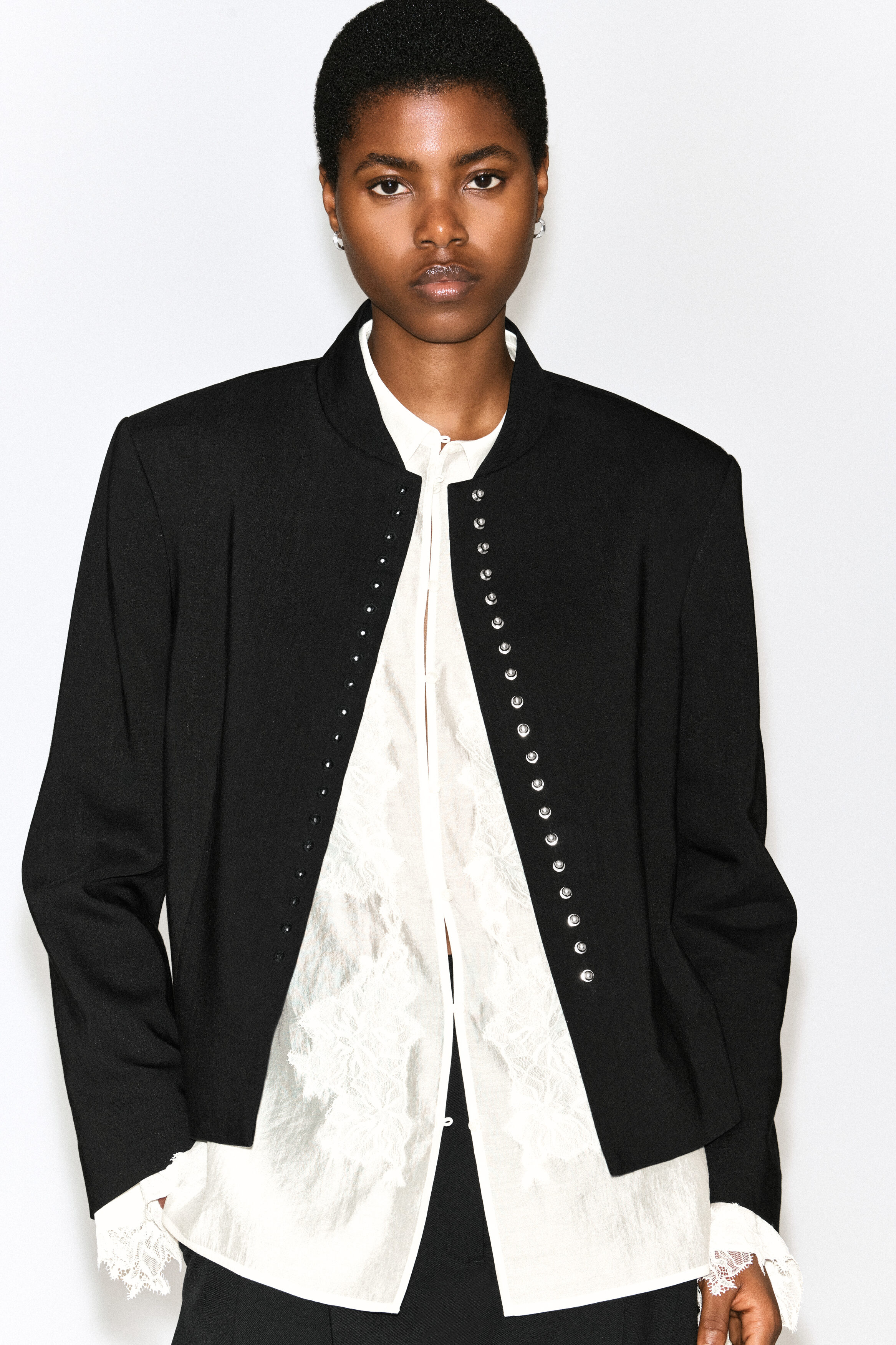 FLUID LACE-DETAIL SHIRT - thumbnail 6