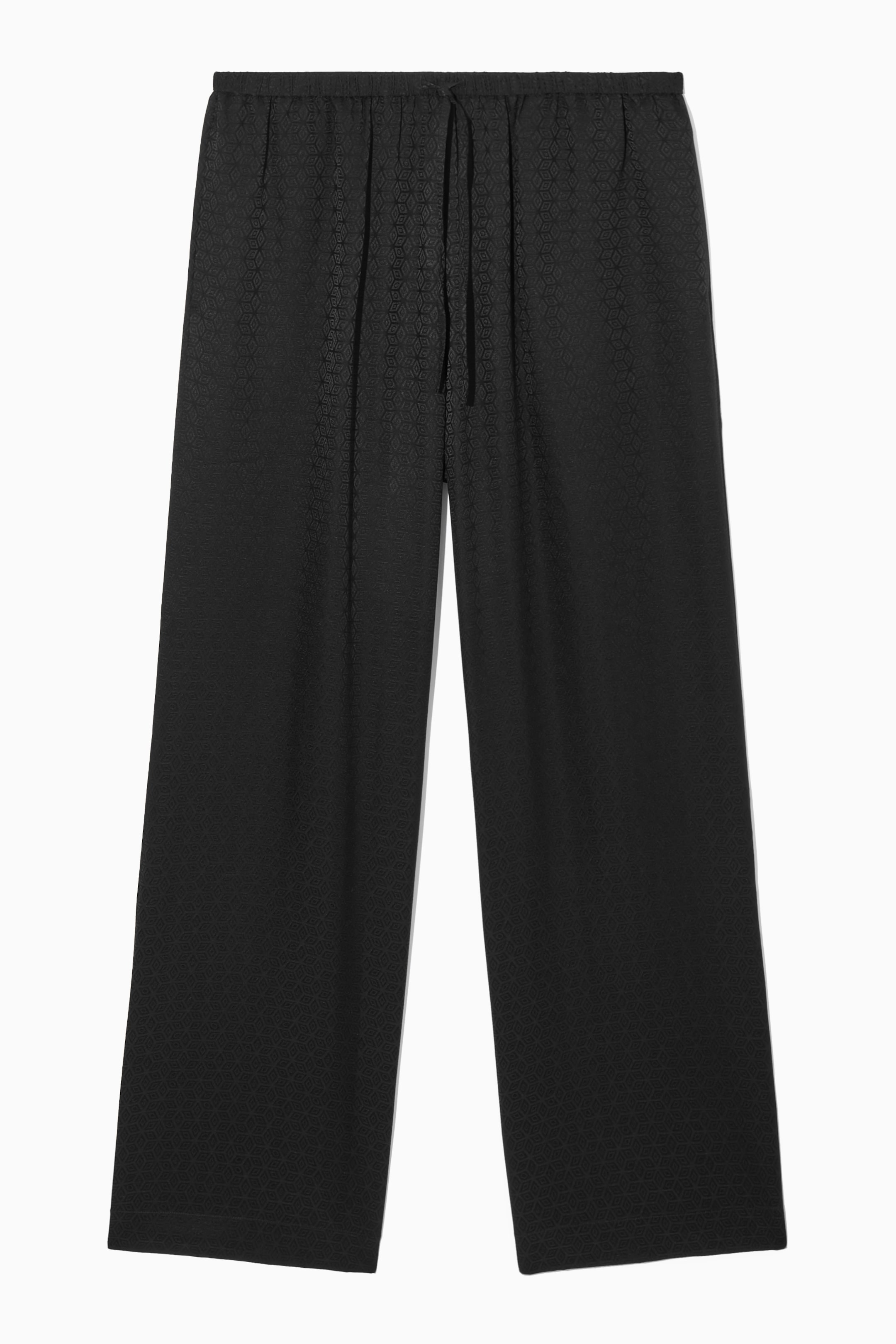 Ingrandisci l'immagine: GEOMETRIC-JACQUARD SILK PYJAMA TROUSERS - BLACK / GEOMETRIC - DONNA | H&M CH 1