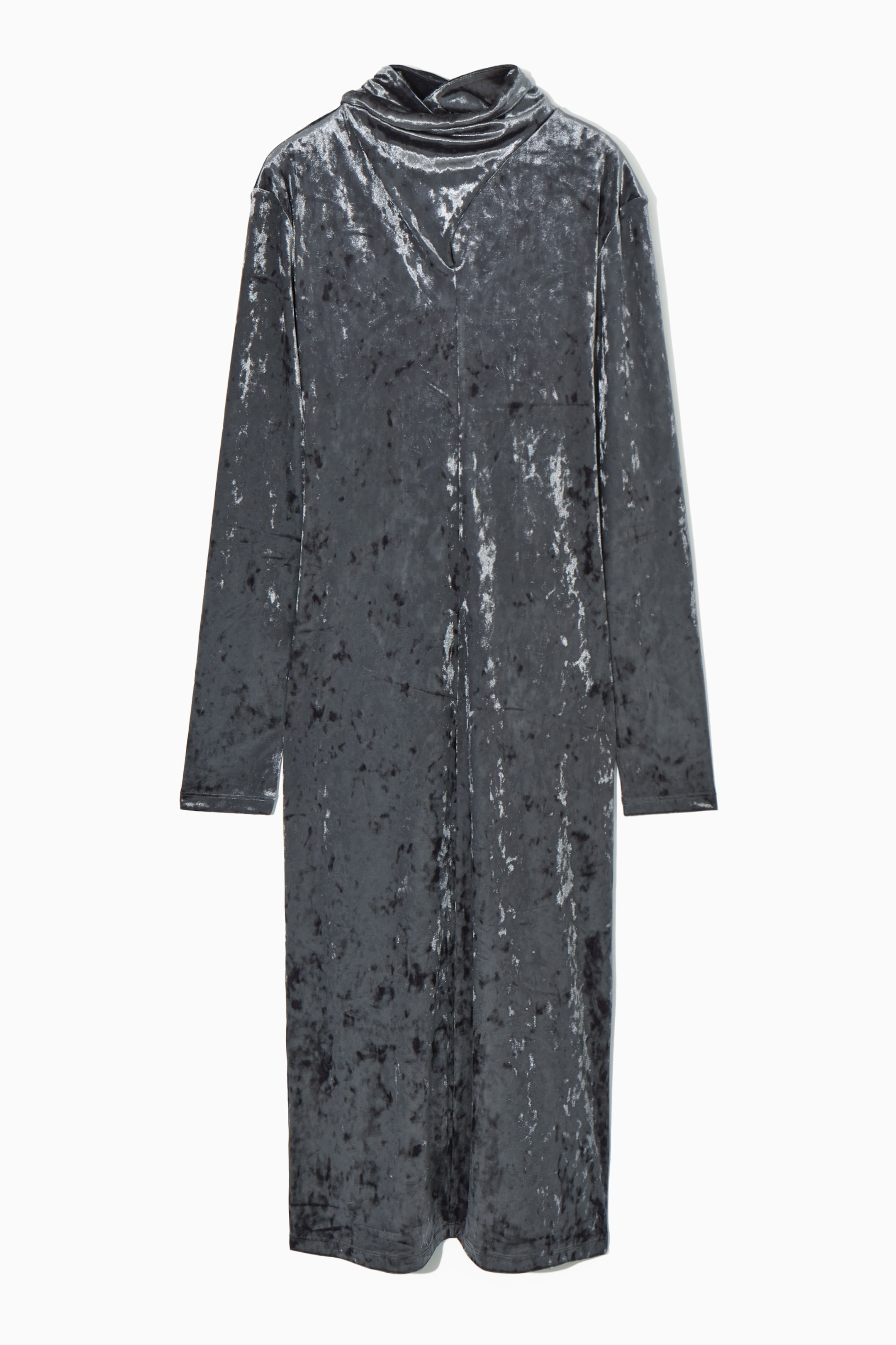 View larger image: OPEN-BACK VELVET MIDI DRESS - DARK GREY - Ladies | H&M GB 1