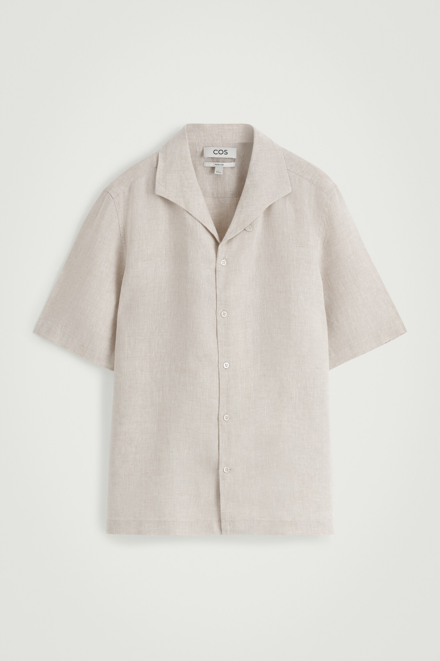 CHEMISE À MANCHES COURTES EN LIN - BEIGE / NON TEINT/BLANC / BLEU / IMPRIMÉ/BLANC/NOIR - 2