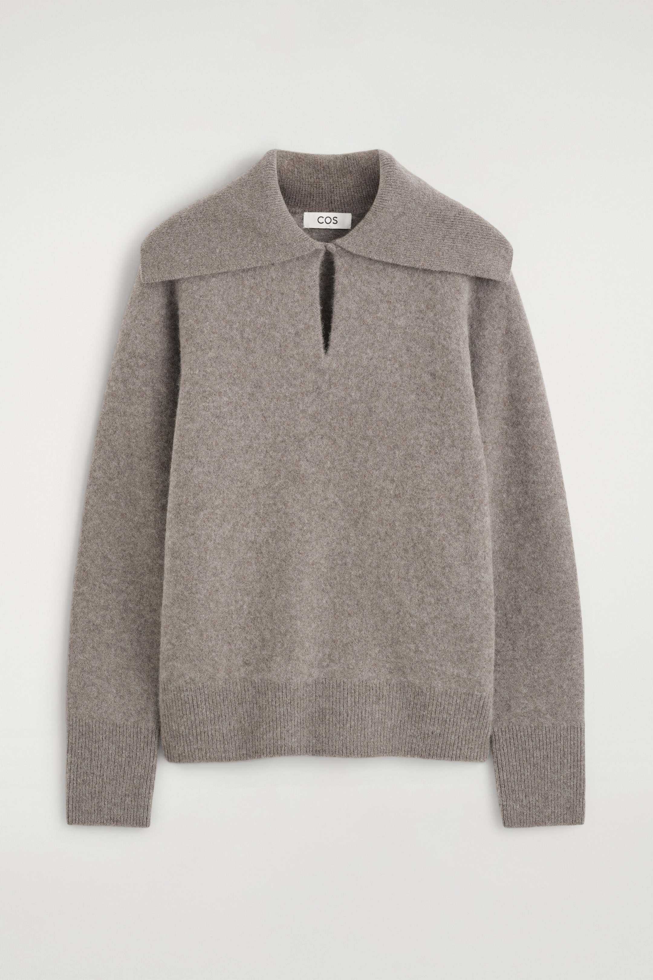 V-DETAIL CASHMERE FUNNEL-NECK JUMPER