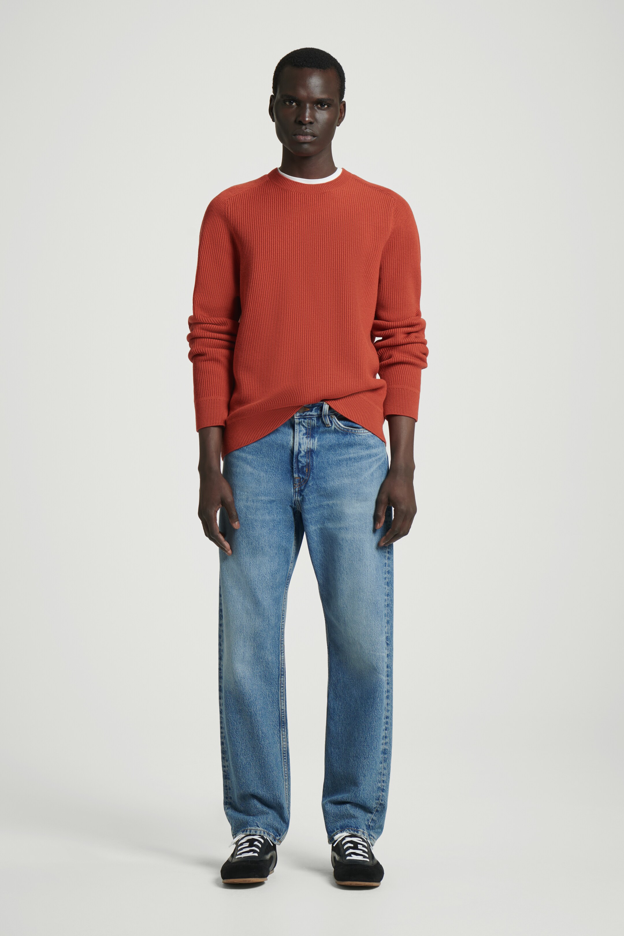 Agrandir l'image: PULL EN LAINE MÉRINOS CÔTELÉE - ORANGE - HOMME | H&M CH 4