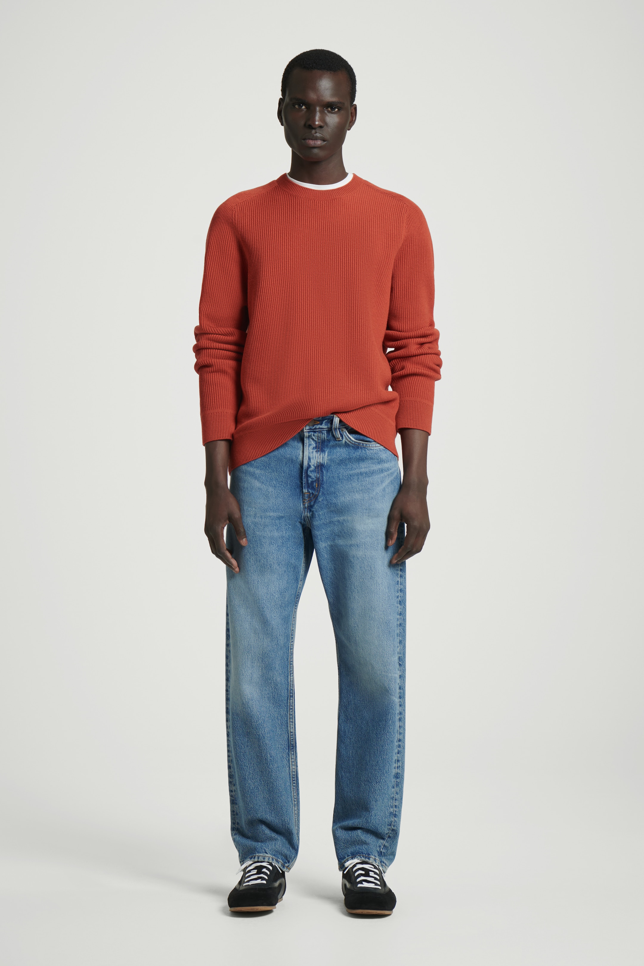 Se større billede: RIBBET TRØJE I MERINOULD - ORANGE - HERRE | H&M DK 5