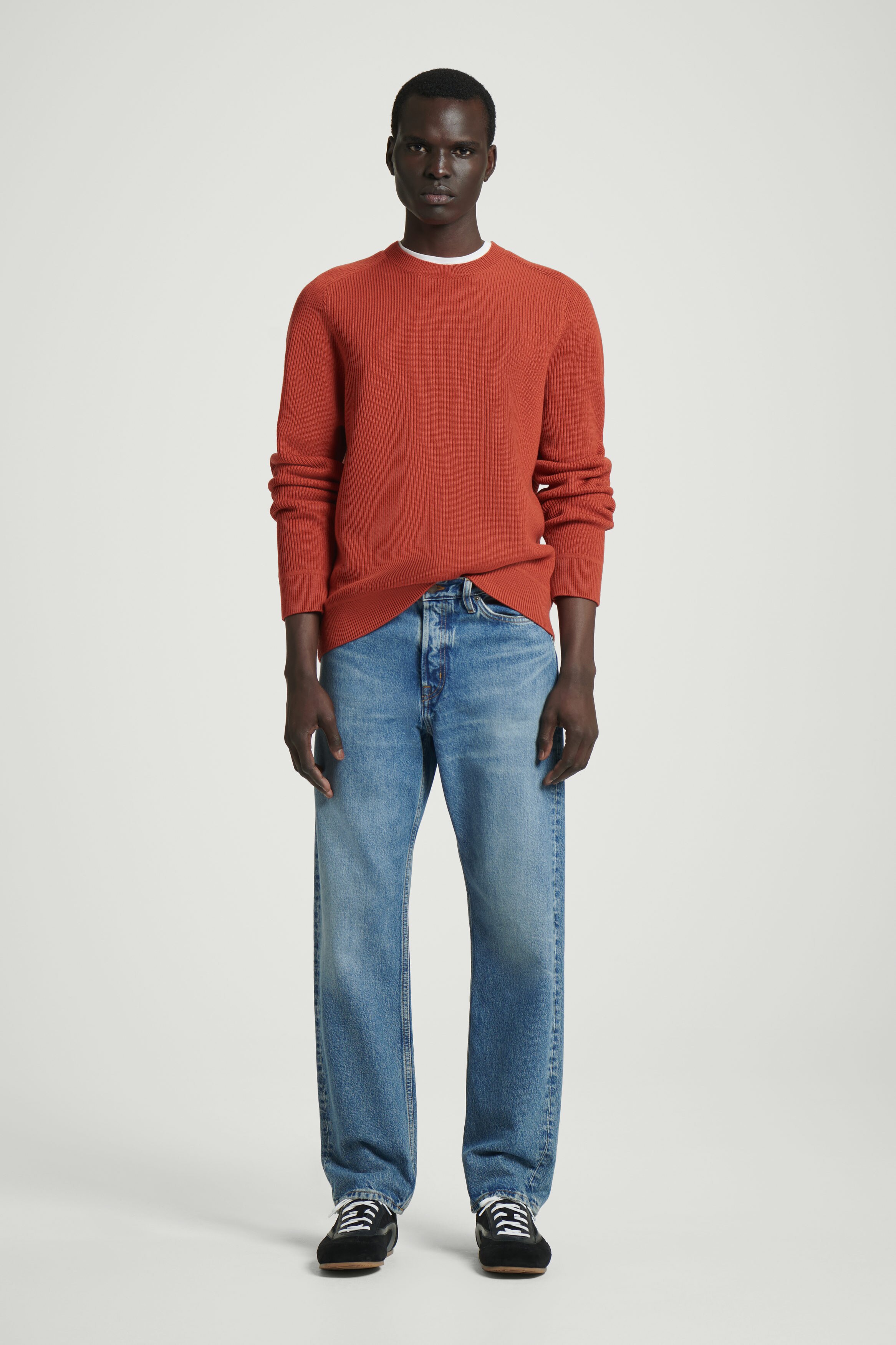 ニット+セーター NEAU  16G merino wool knit (-red-) RIBBED MERINO WOOL SWEATER - ORANGE | COS