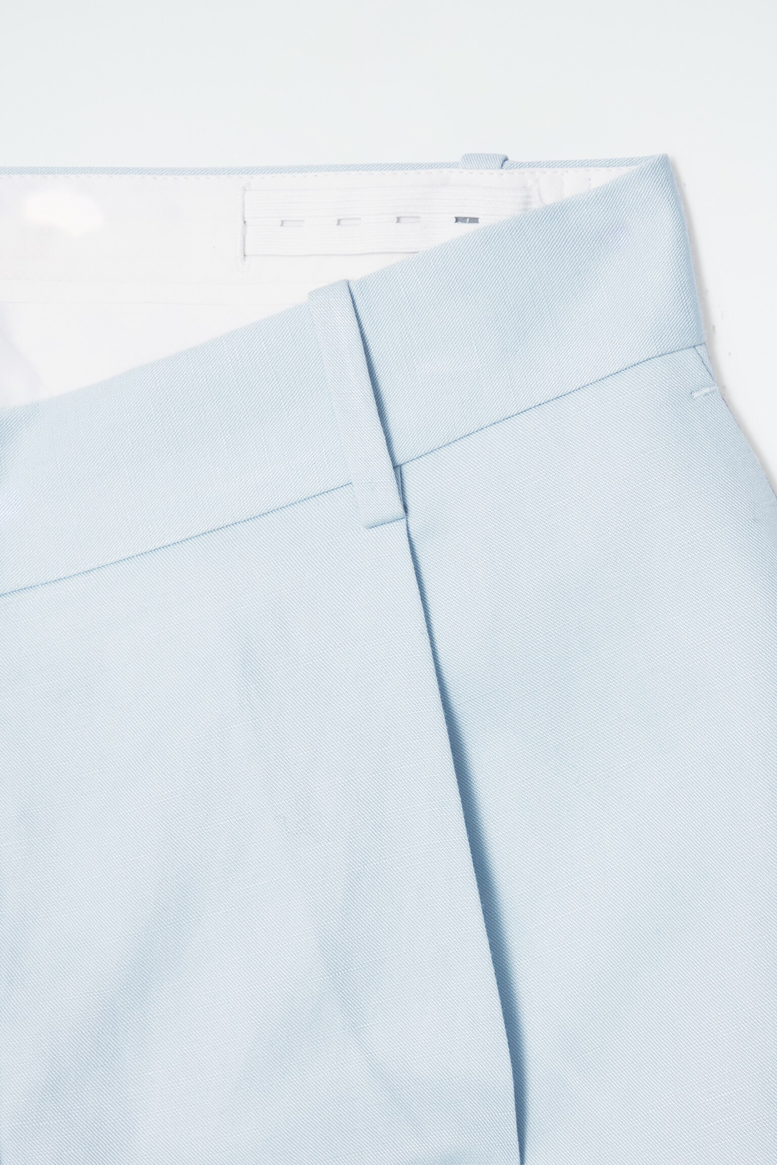 LOCKERE HOSE AUS LEINEN-MIX MIT WEITEM BEIN - HELLBLAU - 3