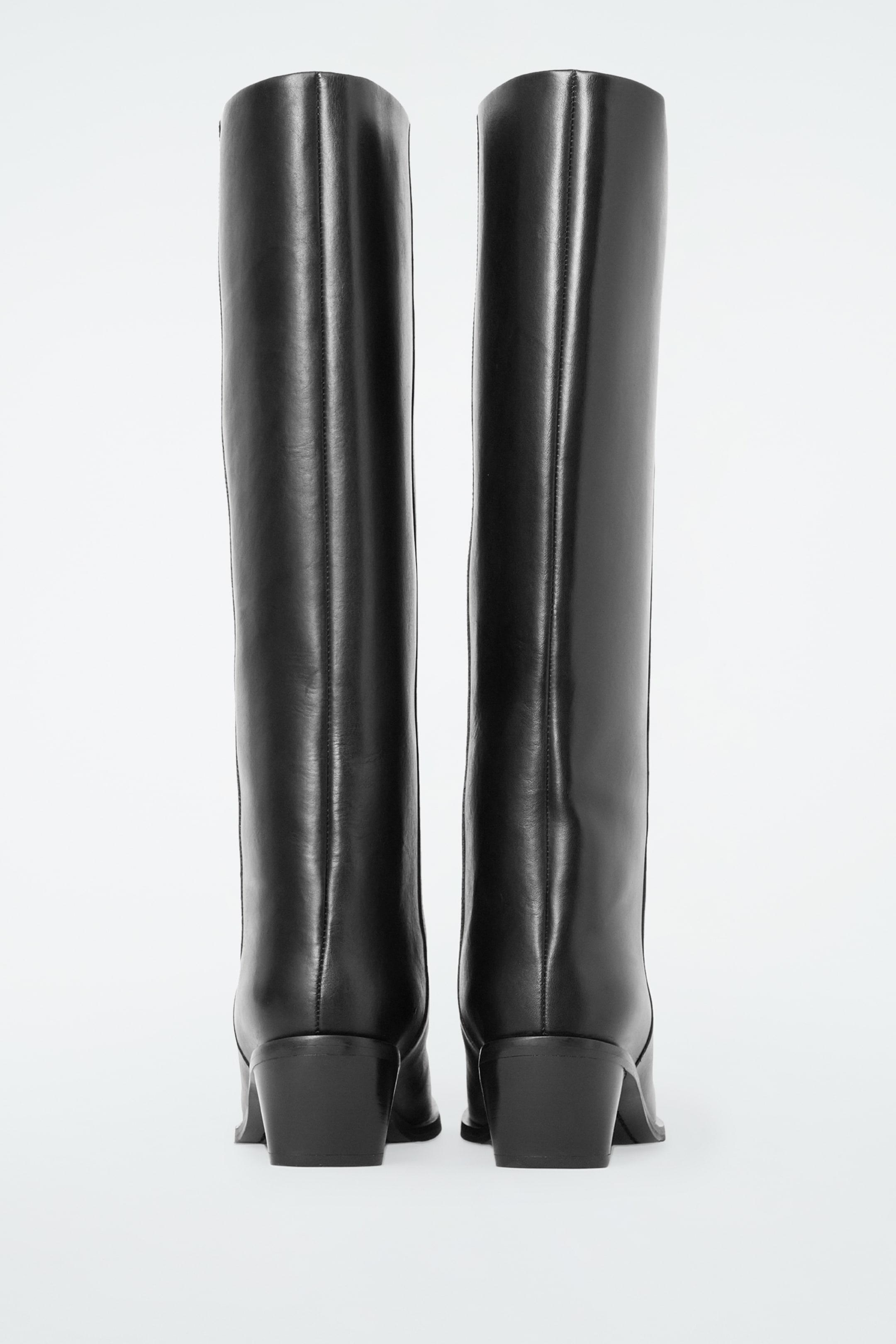 View larger image: SQUARE-TOE LEATHER KNEE-HIGH BOOTS - BLACK - Ladies | H&M GB 3