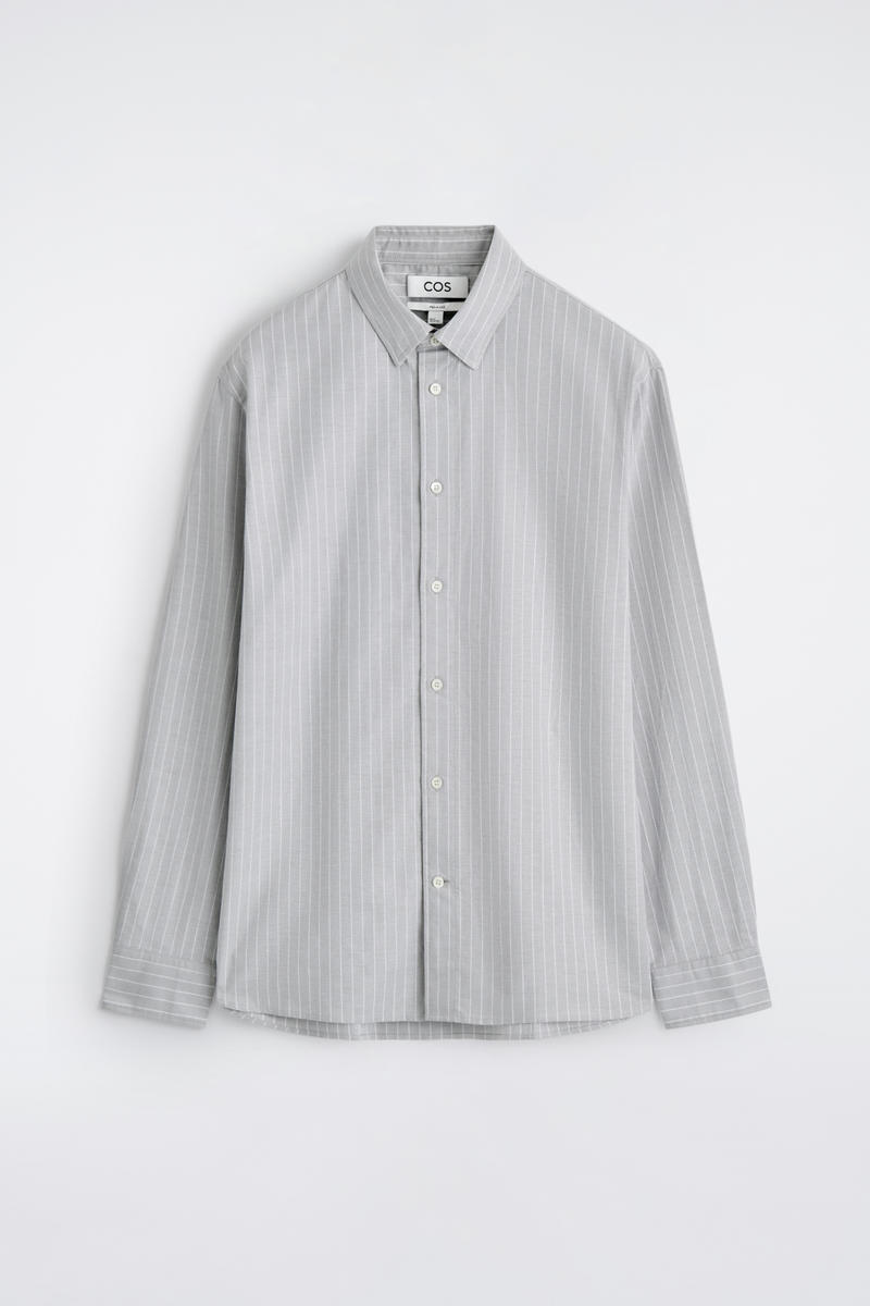 Cotton Oxford Shirt in Gray
