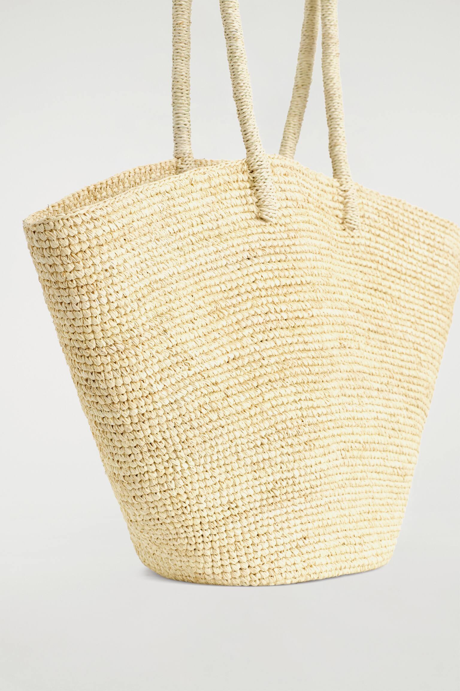 HAND-WOVEN MARKET TOTE - STRAW - בז' - 4