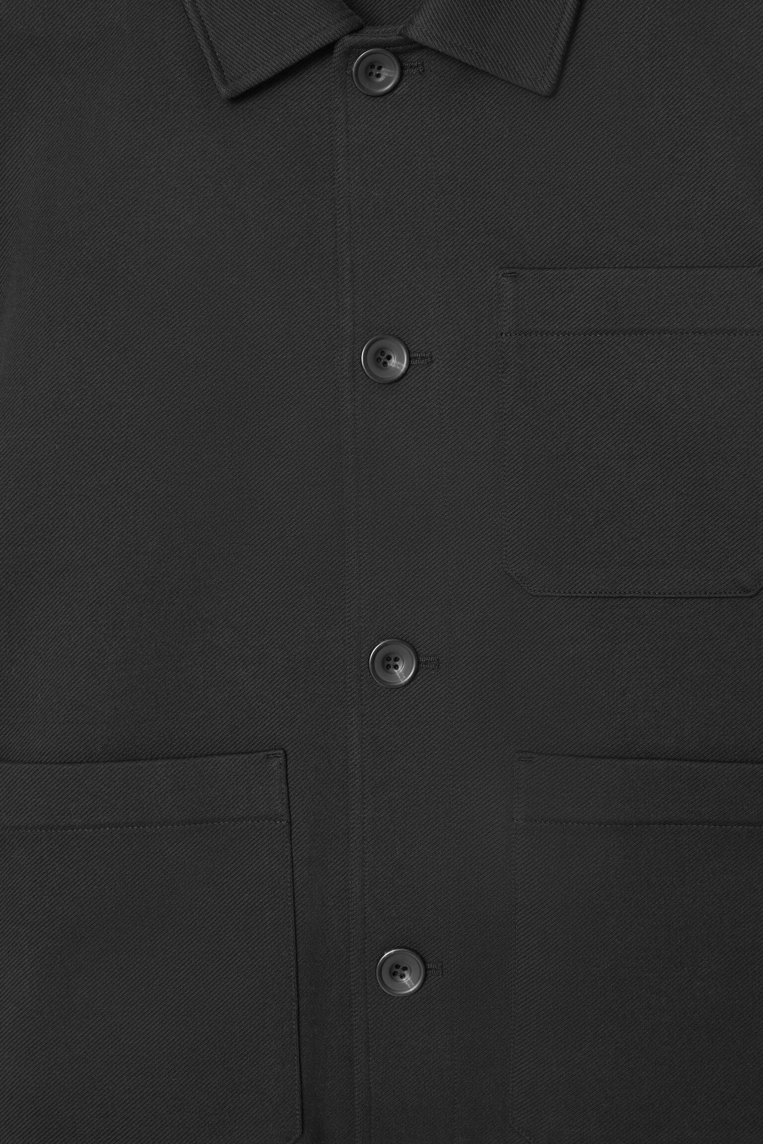 TWILL UTILITY JACKET - BLACK - 2