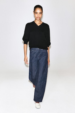 INLET BOUCLÉ CURVED-LEG JEANS — BLUE 2