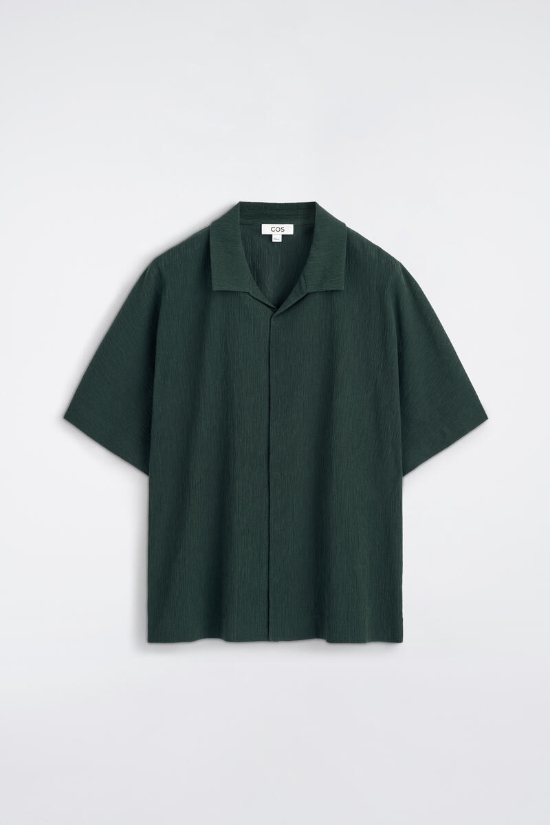 Crinkled-Cotton Shirt in Green