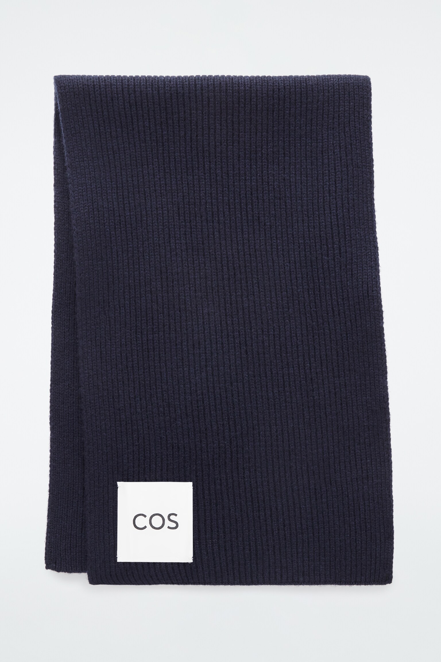 RIBBED WOOL AND CASHMERE SCARF - NAVY - 2