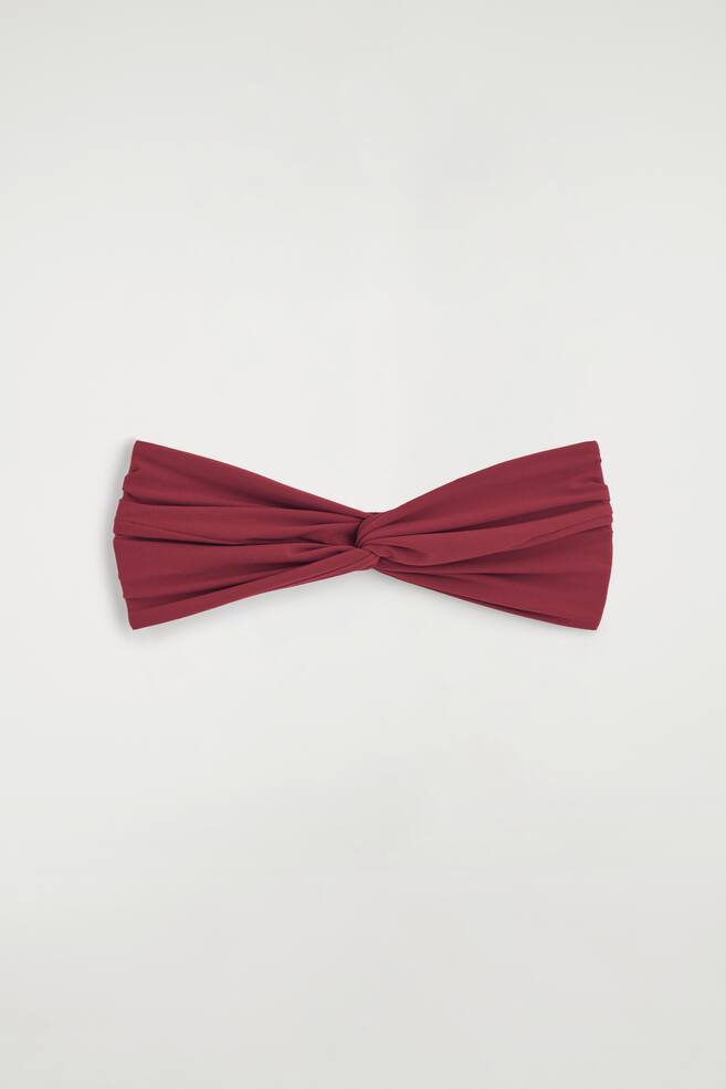 Gedraaide, gestructureerde bandeau-bikinitop - Roest - 1