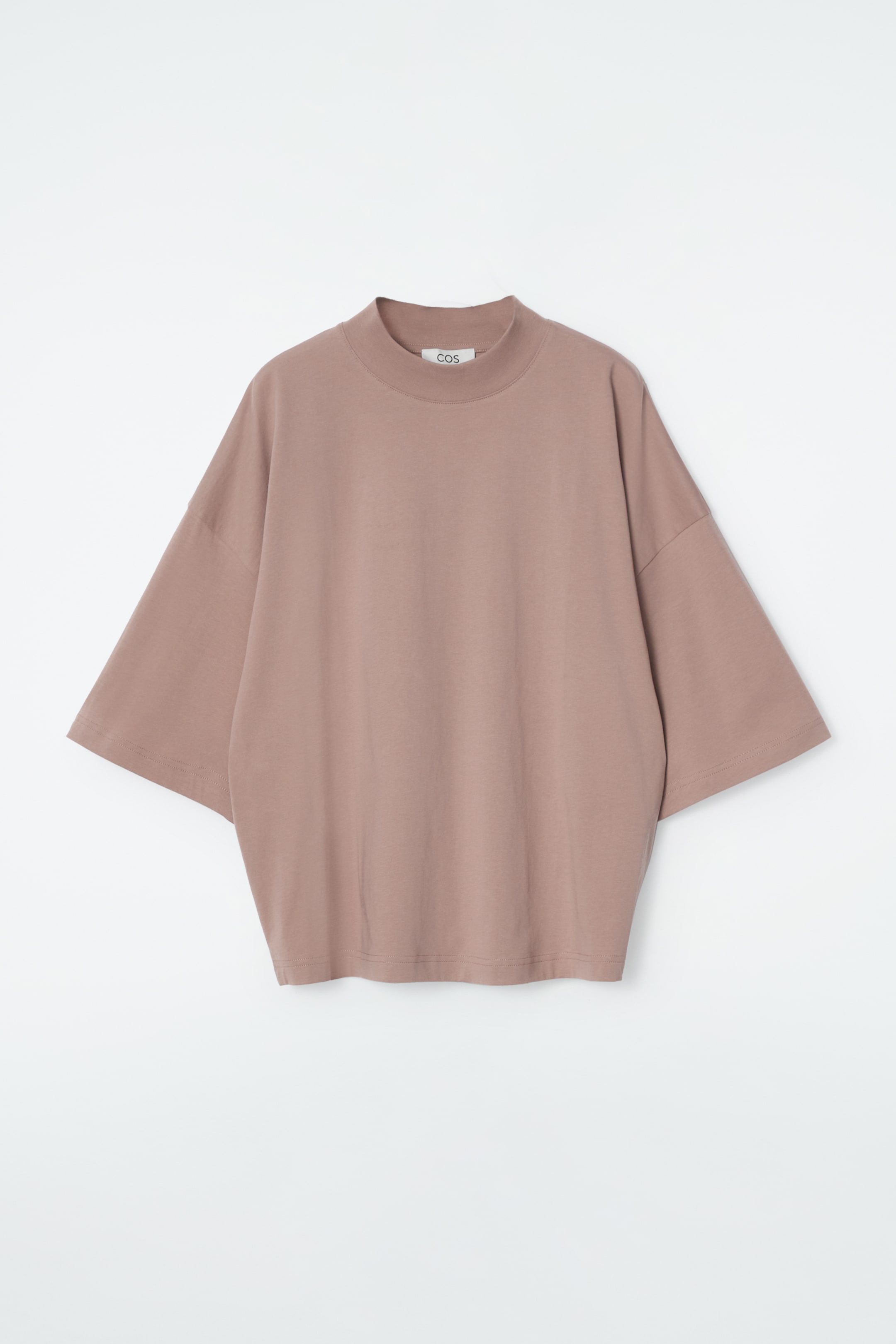 View larger image: REGULAR BOXY MOCK-NECK T-SHIRT - BEIGE - Ladies | H&M GB 1