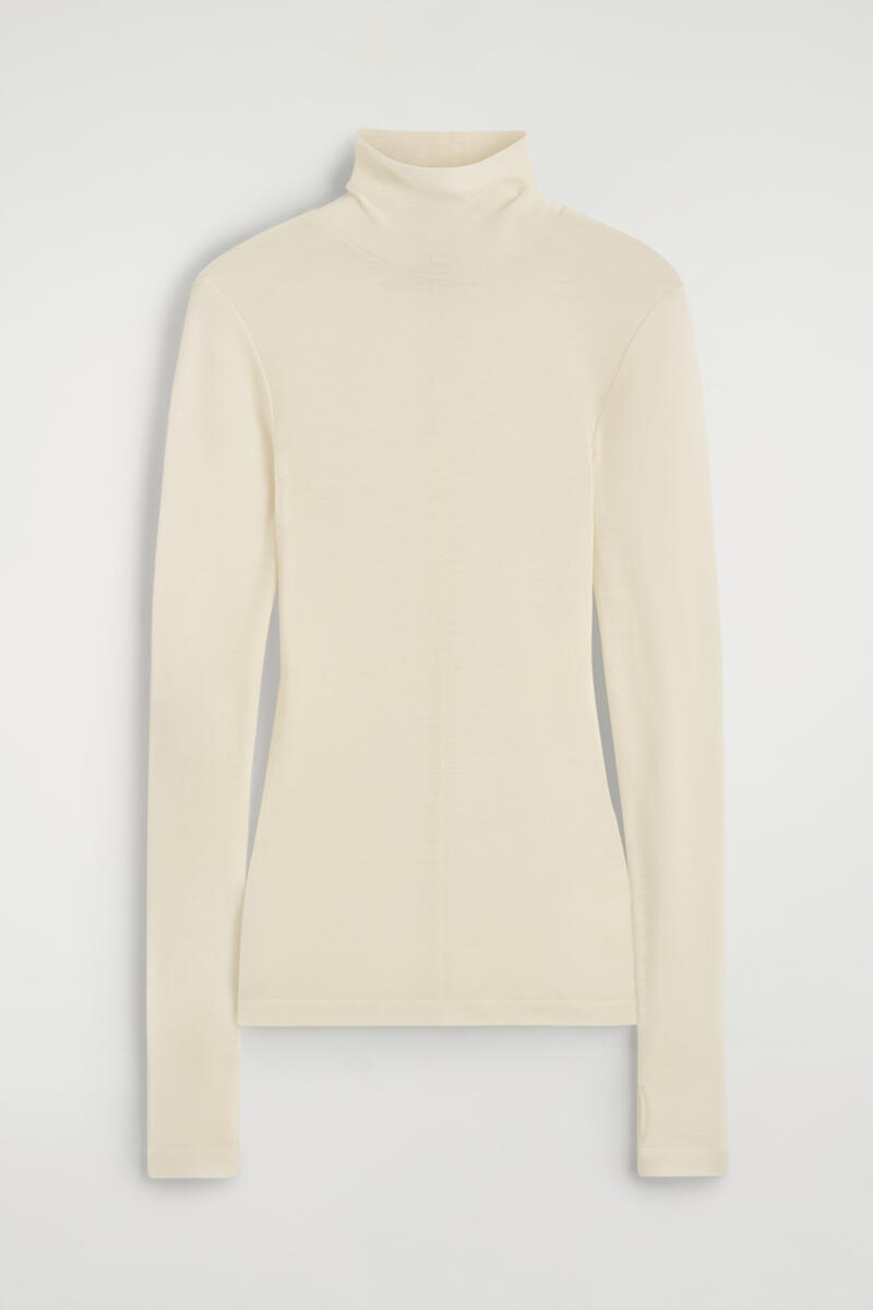 Merino Wool Turtleneck Top