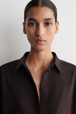 PIMA COTTON-JERSEY SHIRT — DARK BROWN 5