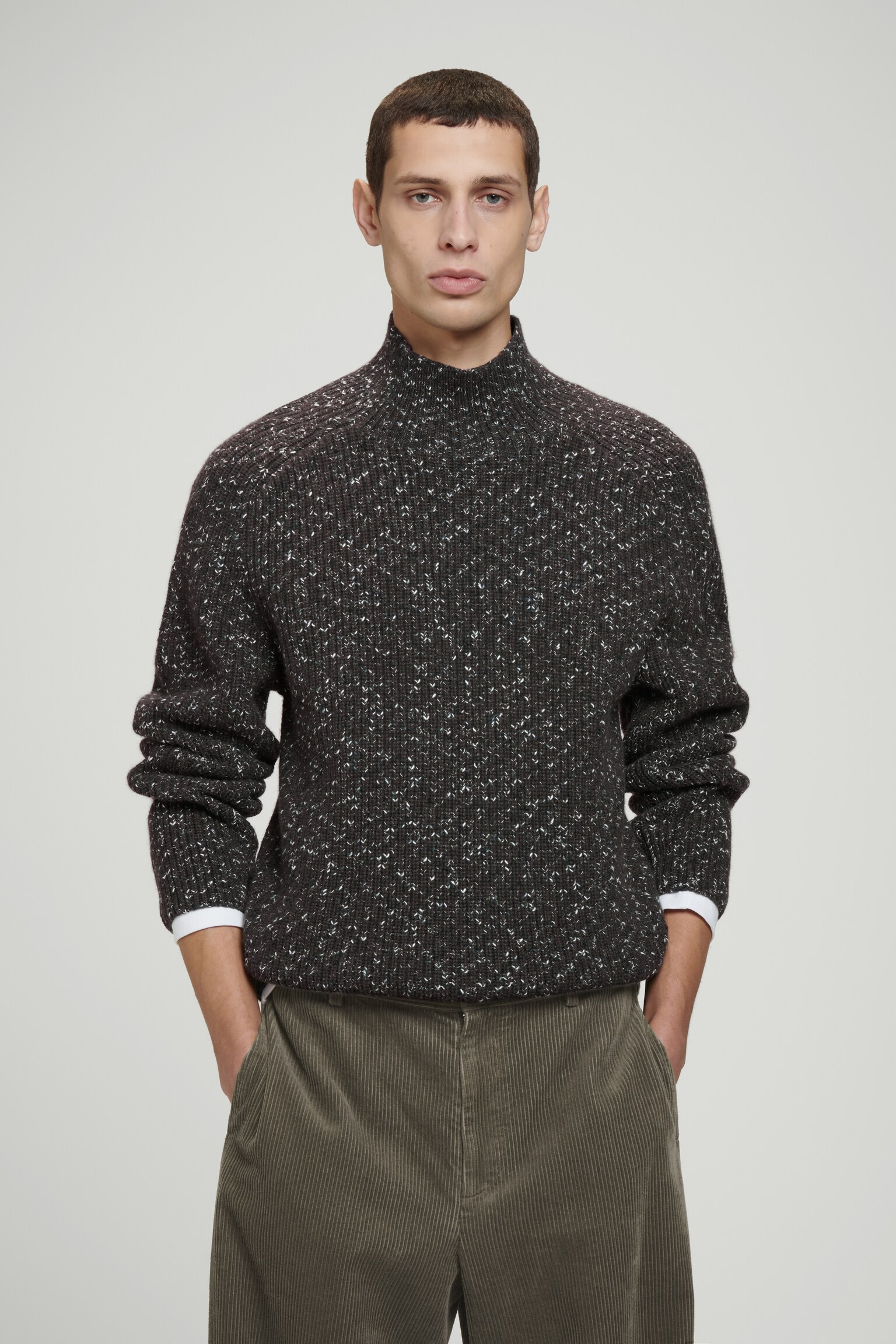 PULL EN FIL DE LAINE TORSADÉE - VERT FONCÉ - 1