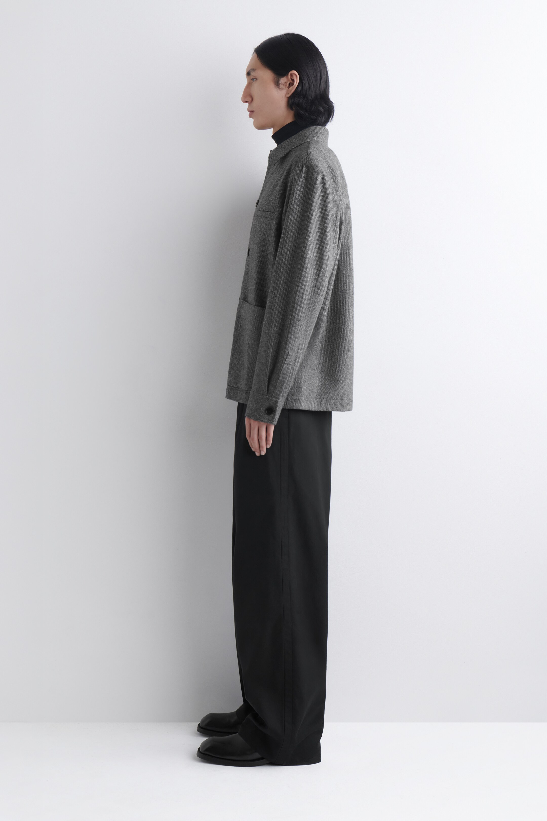 Vezi imaginea mai mare: WOOL OVERSHIRT - GREY / BIRDSEYE - BĂRBAŢI | H&M RO 5