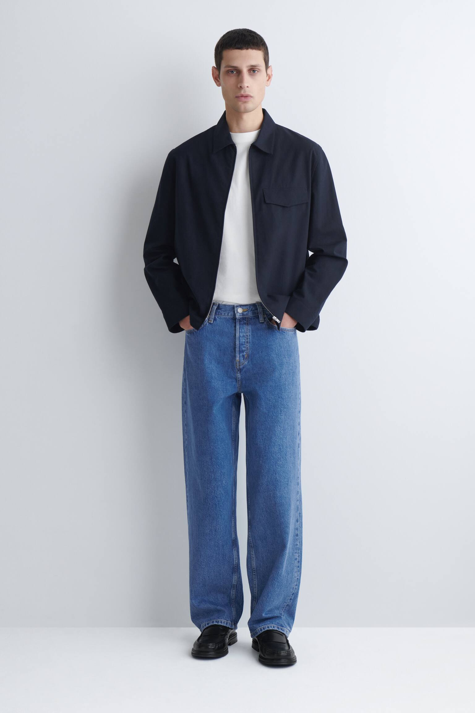 ג'ינס ריידר עם רגל ישרה - MID BLUE/כחול דהוי - 2