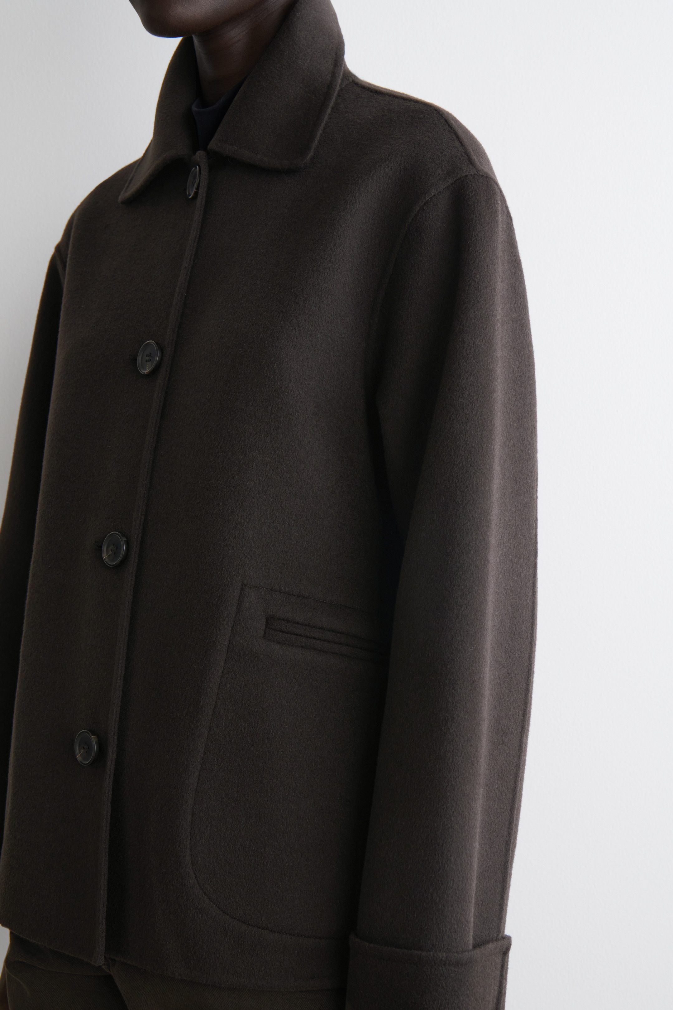 Grösseres Bild ansehen: KURZJACKE AUS DOUBLEFACE-WOLLE - DUNKELBRAUN - DAMEN | H&M CH 3