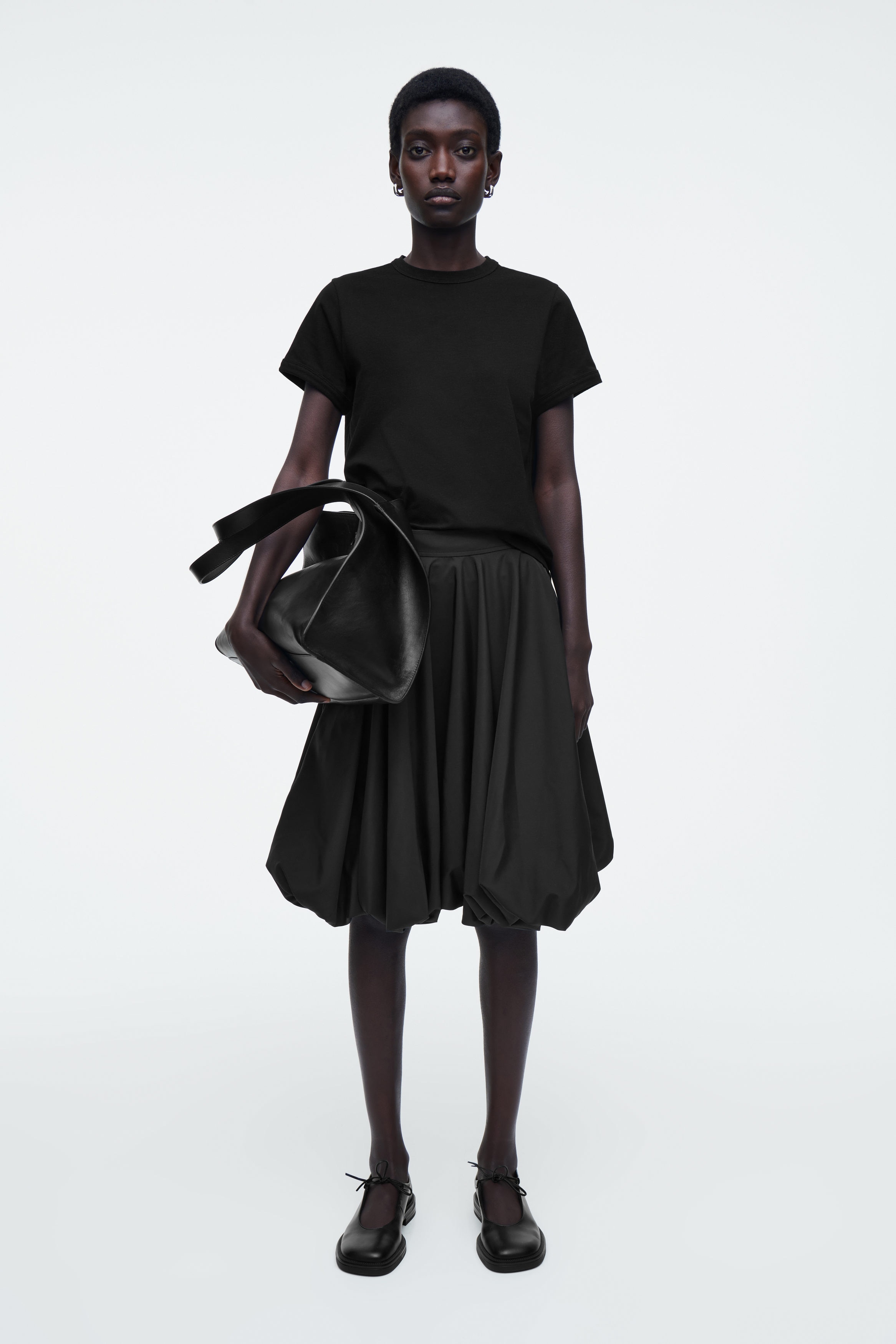 [OPEN YY] / ☆ 24SS CRINKLED BUBBLE HEM MINI SKIRT/ BLACK OPEN YY Crinkled Bubble Hem Mini Skirt – Cycle Platform