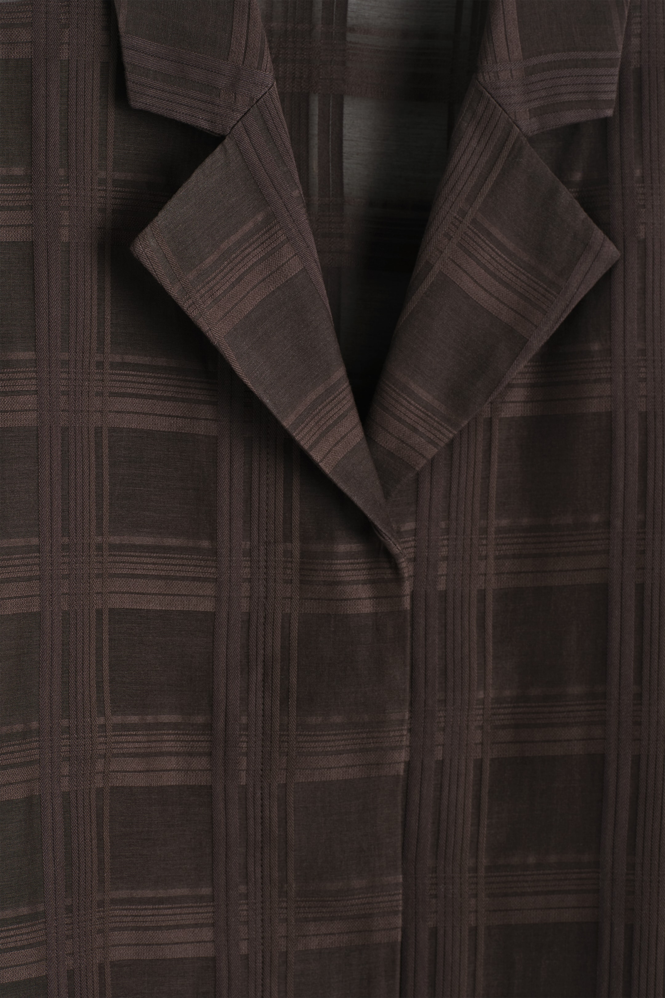 Ingrandisci l'immagine: SHEER CHECKED RESORT SHIRT - DARK BROWN - DONNA | H&M CH 7