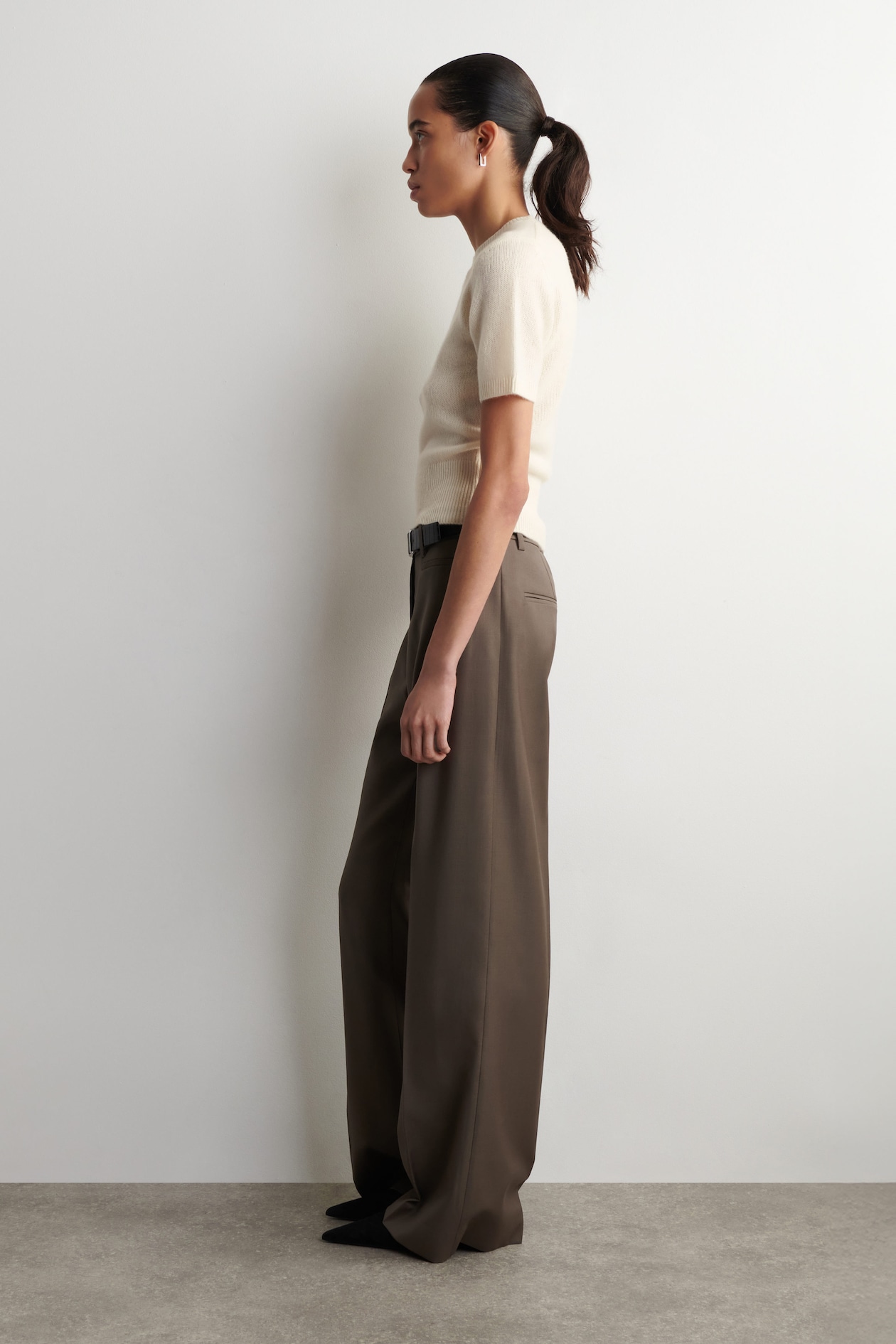 PURE CASHMERE T-SHIRT — CREAM