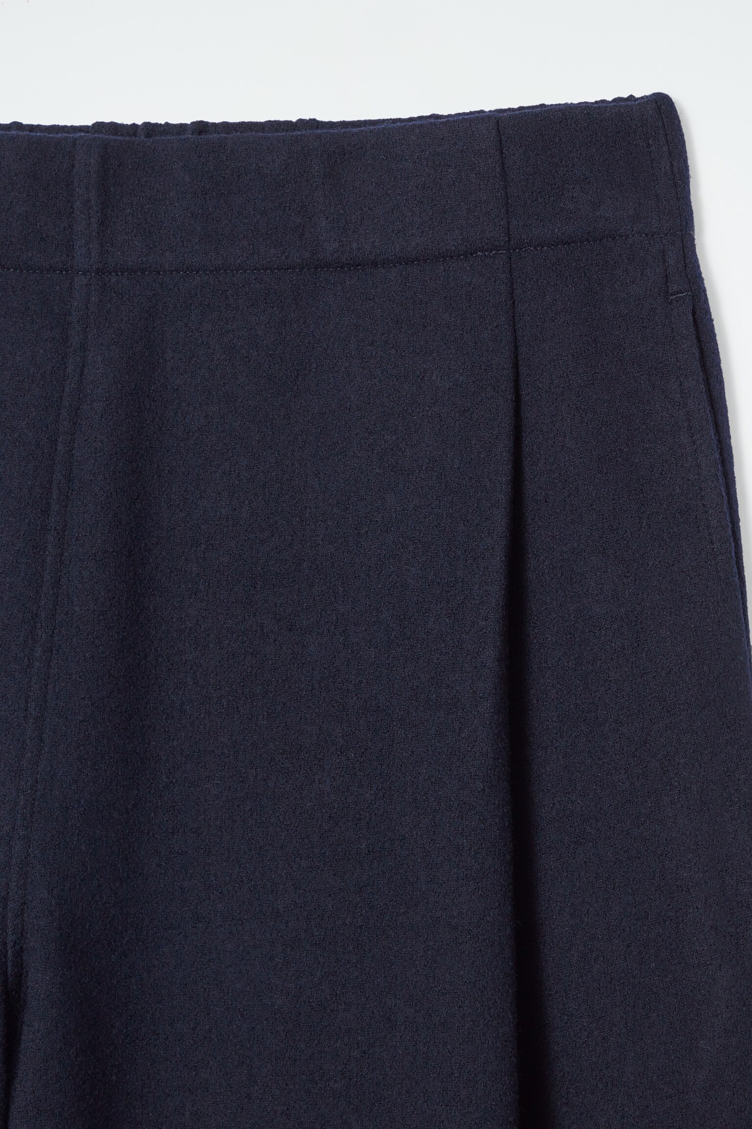 BOILED-WOOL BARREL-LEG TROUSERS - NAVY/GREY MÉLANGE - 2