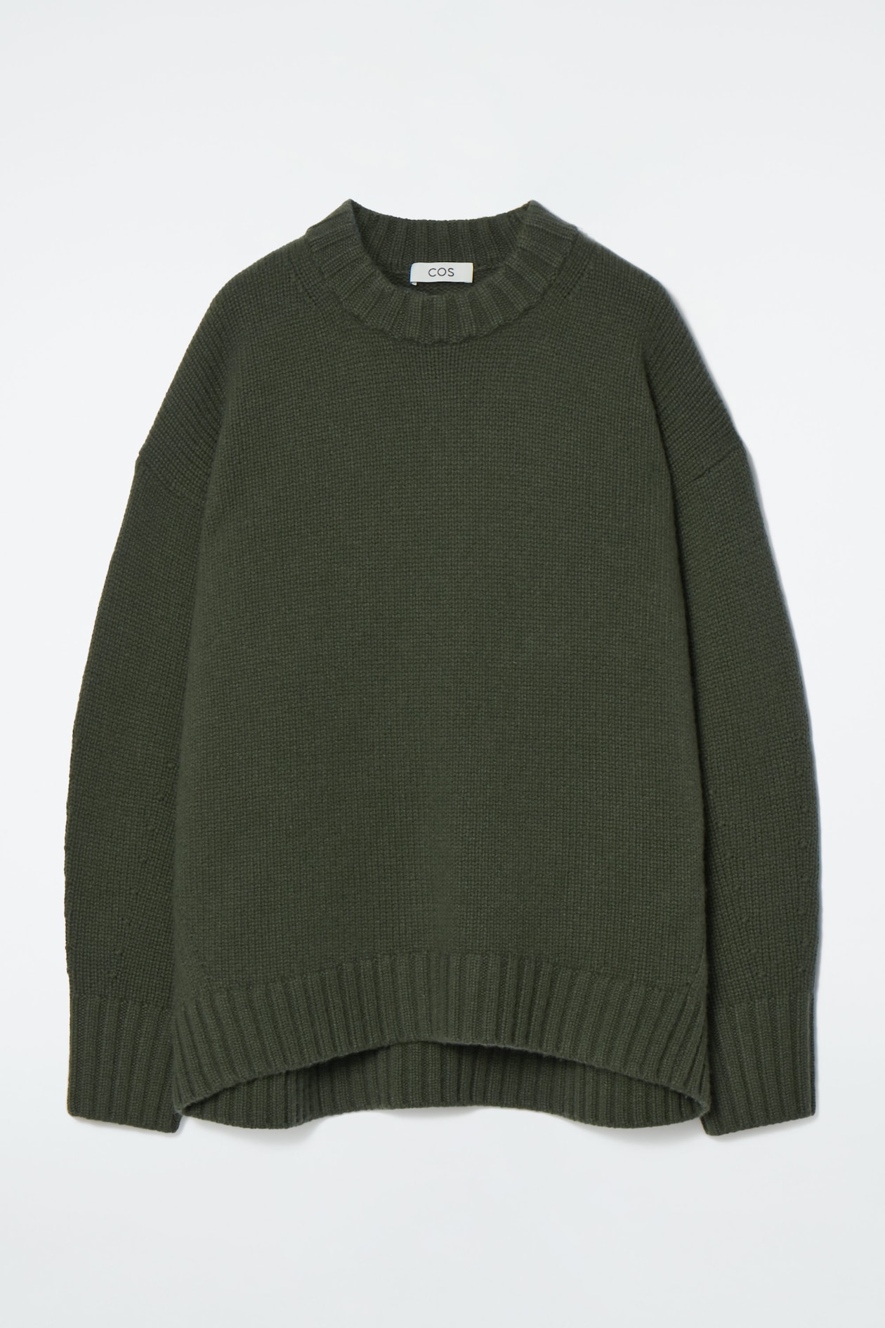 GROBSTRICKPULLOVER AUS KASCHMIR DUNKLES KHAKI COS