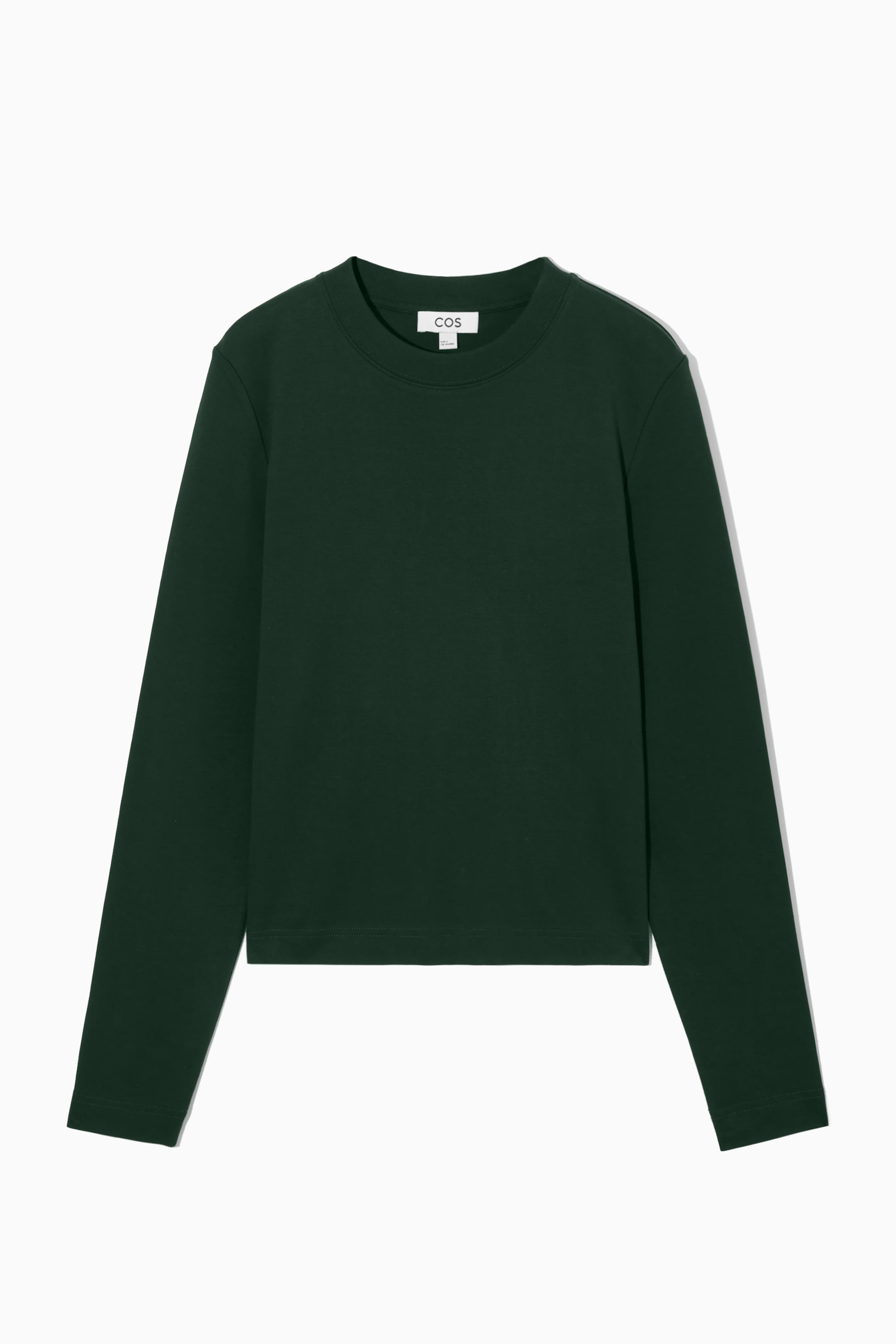 Vezi imaginea mai mare: TRICOU CU MÂNECI LUNGI, TĂIETURĂ CLASICĂ - DARK GREEN - FEMEI | H&M RO 1