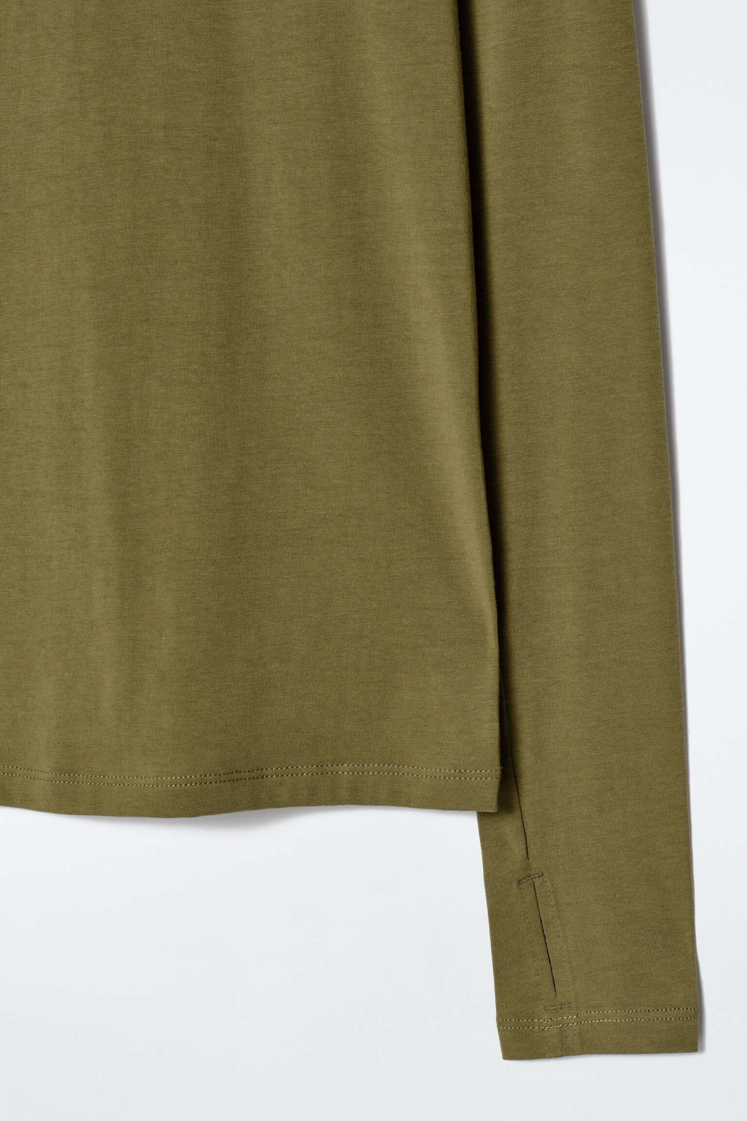 SLIM LIGHTWEIGHT LONG-SLEEVED TOP - OLIVE GREEN/DARK RED/WHITE/DARK GREEN/BROWN / STRIPED/BLACK/GREY MÉLANGE/RED / WHITE/BLACK / WHITE/OLIVE GREEN - 7