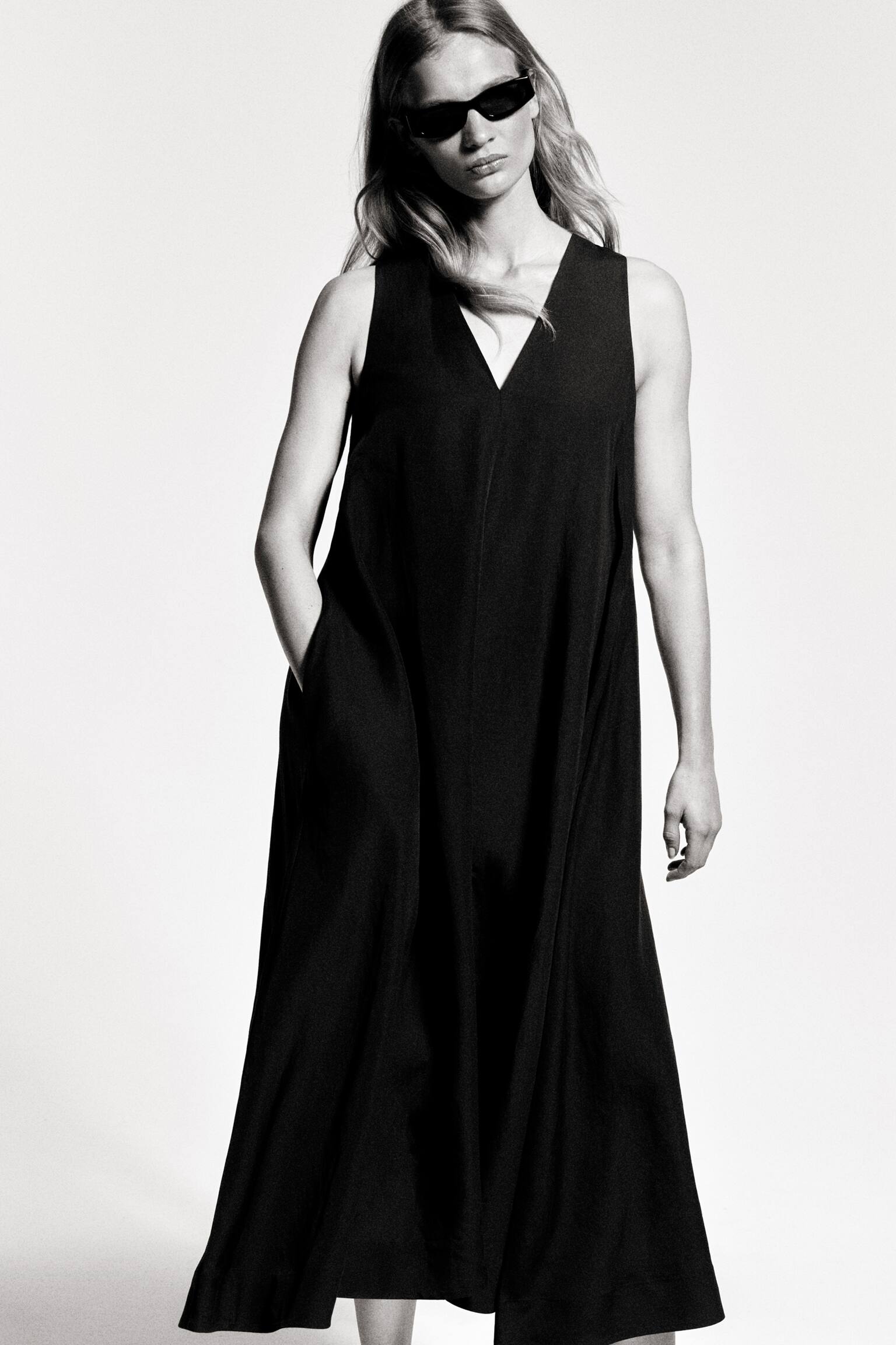 A-lijn maxi-jurk van linnenmix - MARINEBLAUW - 5