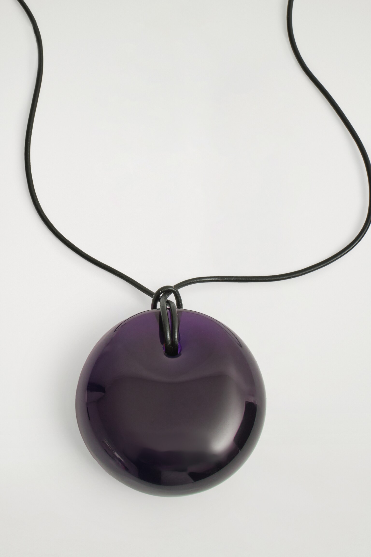 COLLAR DE COLGANTE DE VIDRIO - VIOLETA - 3